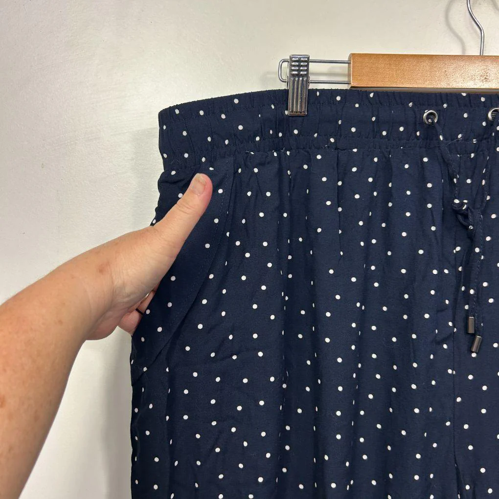 Autograph Navy Polka Dot Pants - Size 24 - Image 2
