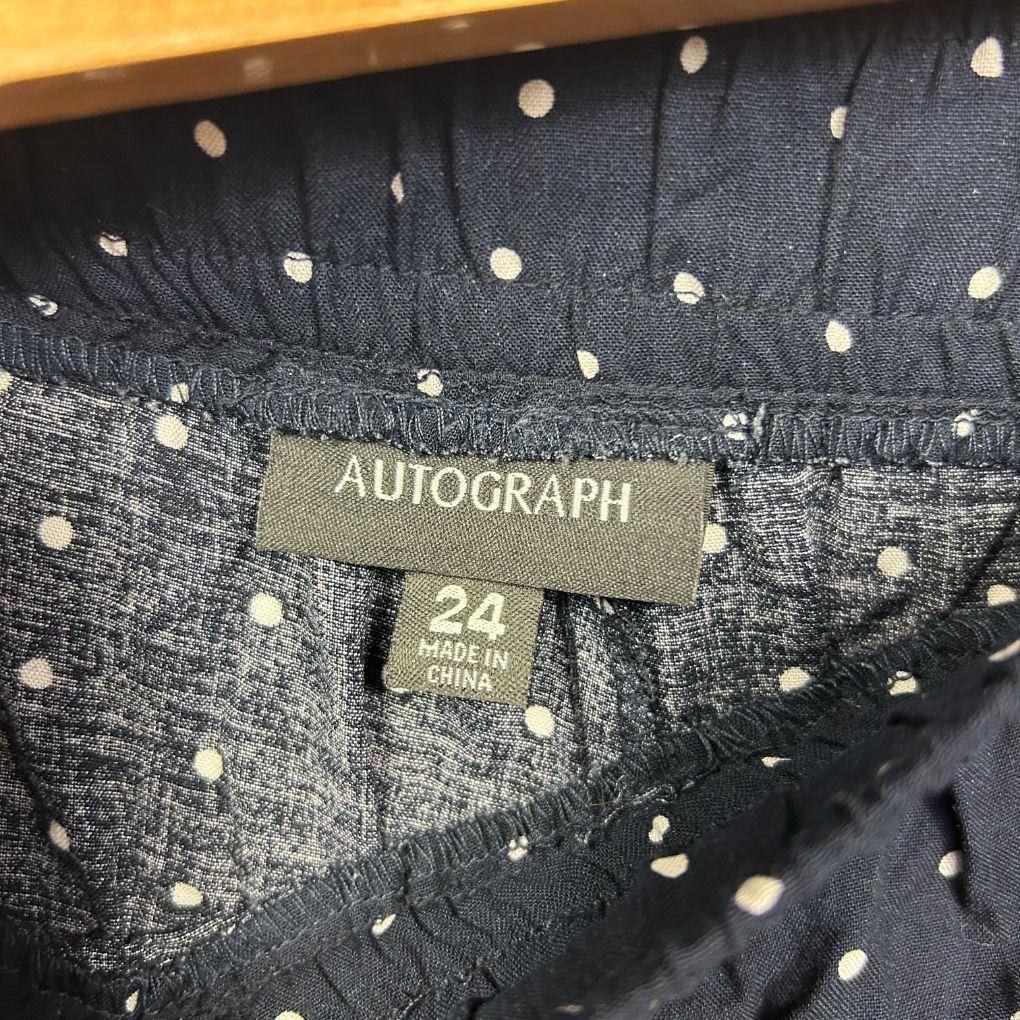 Autograph Navy Polka Dot Pants - Size 24 - Image 5