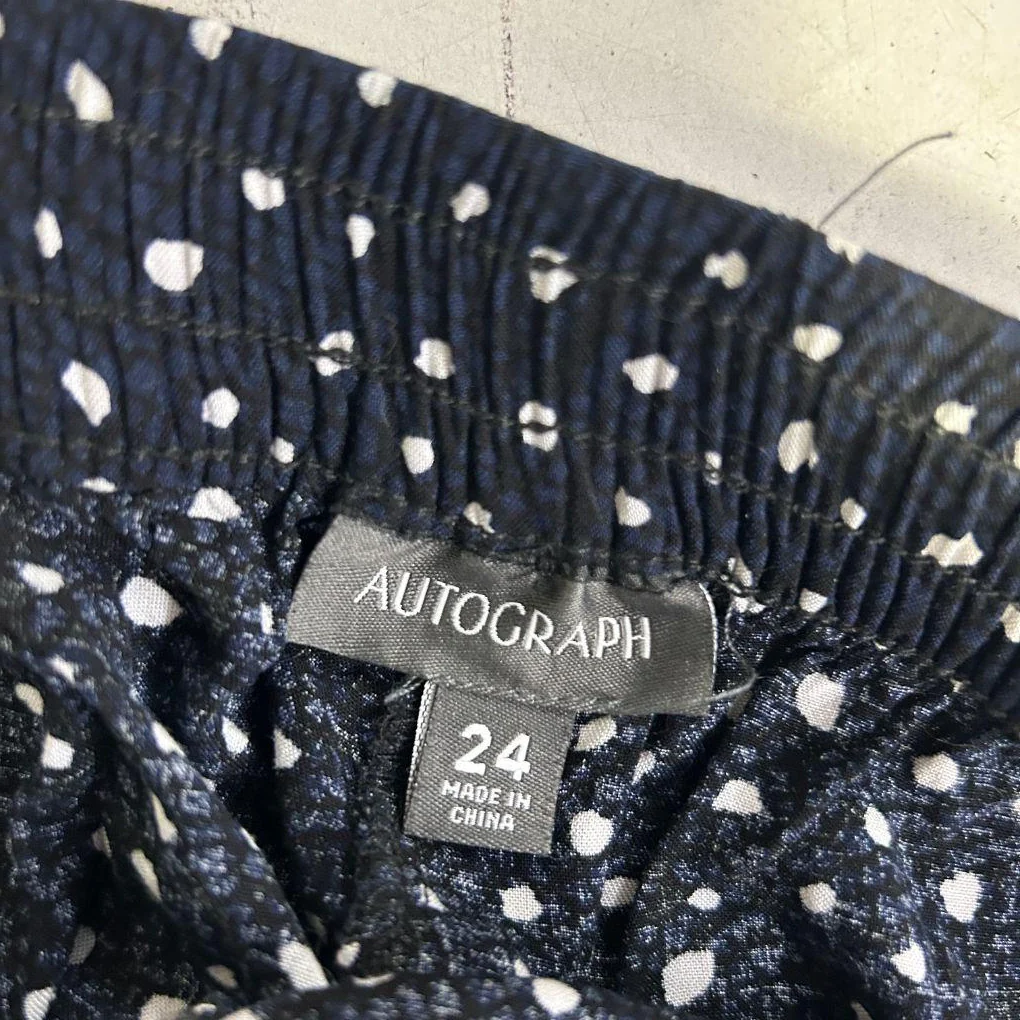 Autograph Navy Polka Dot Pants - Size 24 - Image 4