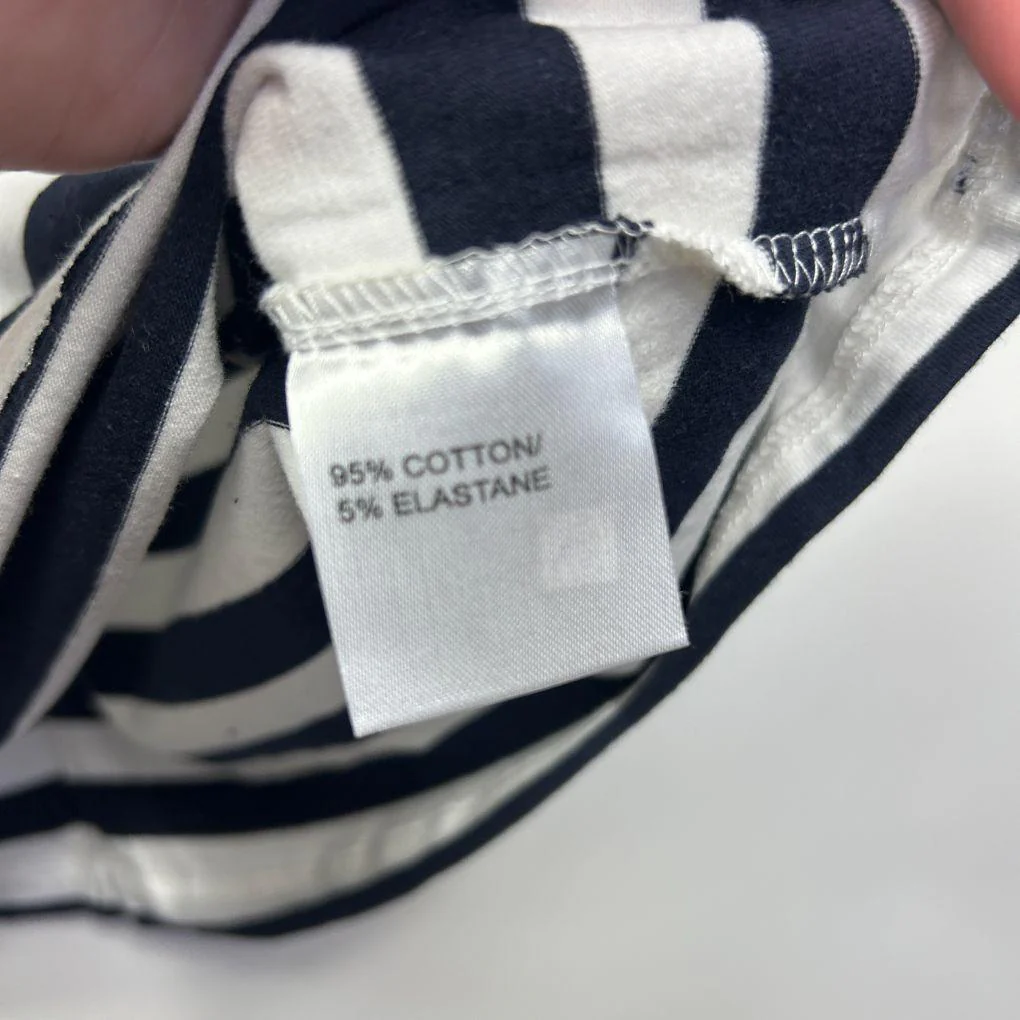 Autograph Navy White Cotton Stripe Singlet - Size 18 - Image 4