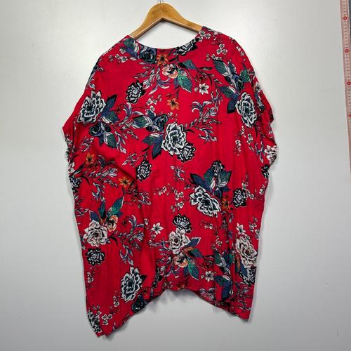 Autograph Red Floral Print Kimono - Size 14 - Image 3
