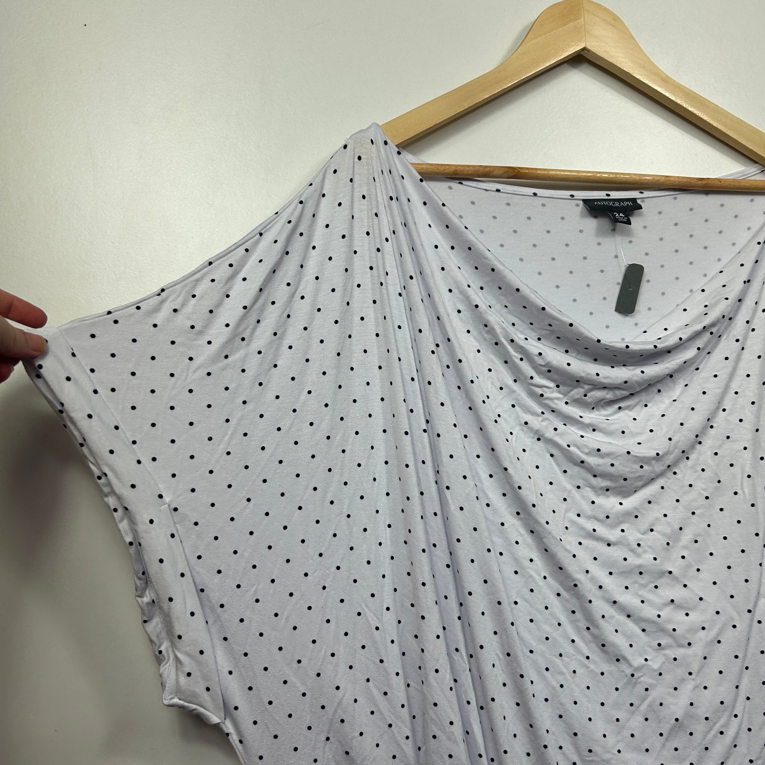 Autograph White Polka Dot Top -  Size 24 - Image 6