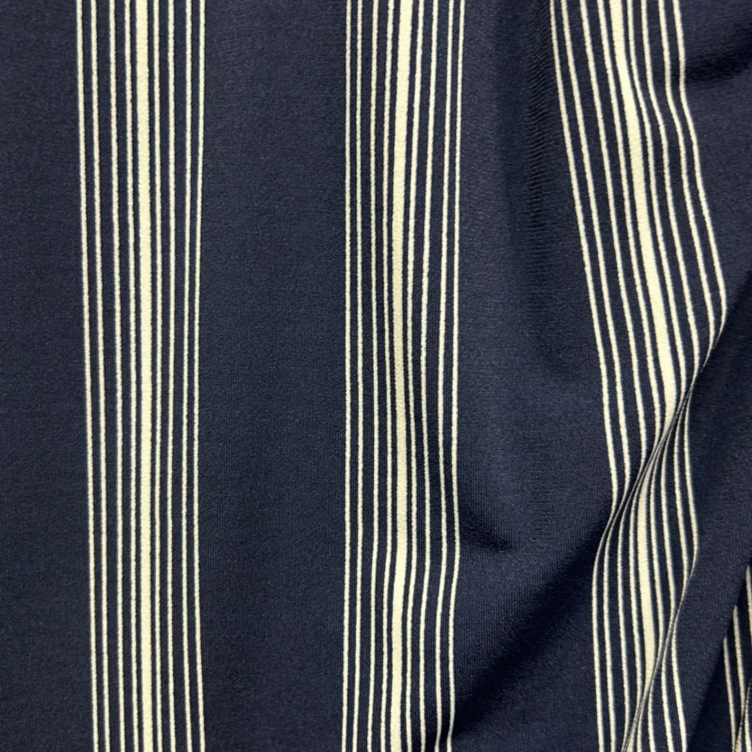 Autograph Navy Long Sleeve Sleeve Faux Wrap Striped Dress Size 14 - Image 3