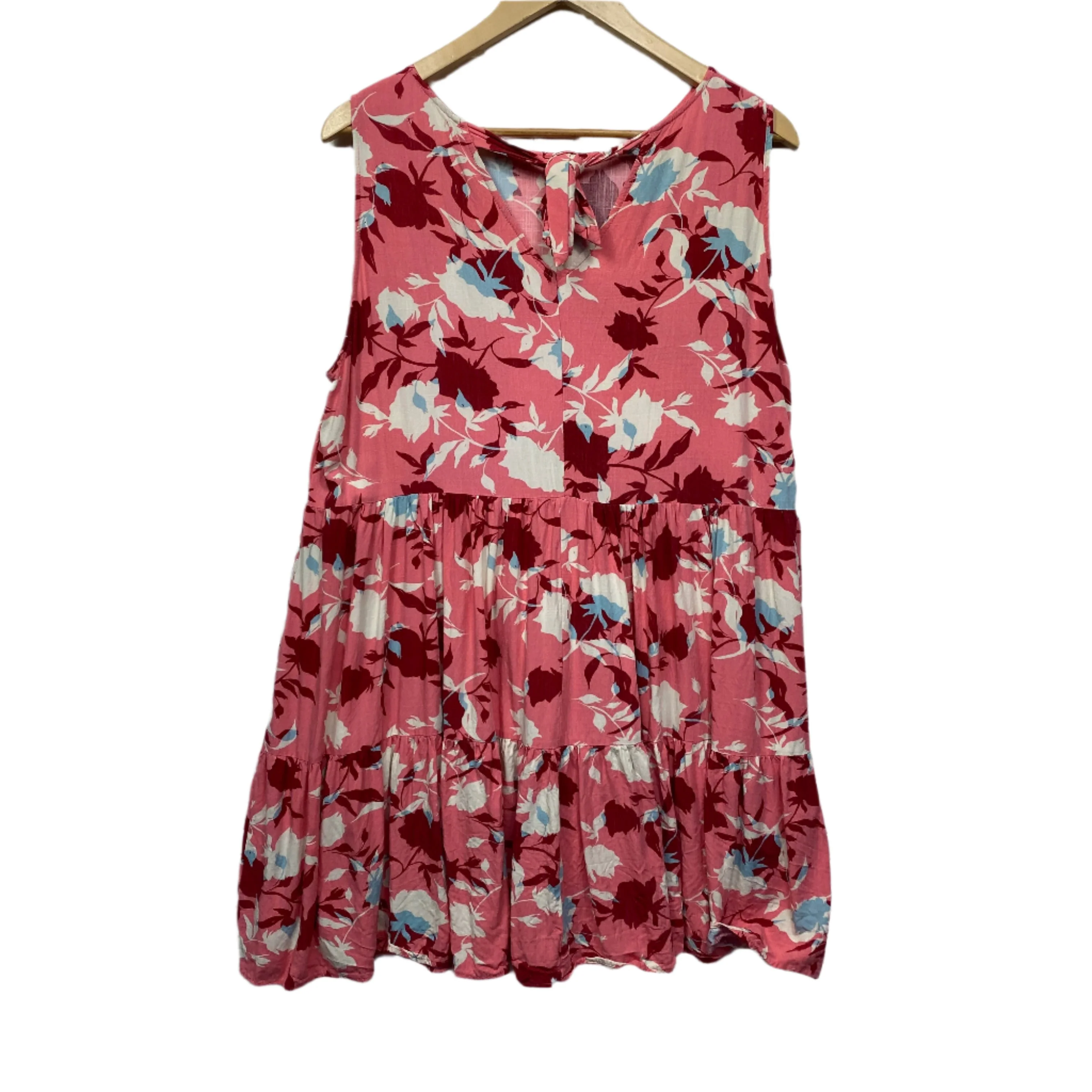 Ava & Mia Dress Size 14 Sleeveless Pink Floral Rayon - Image 2