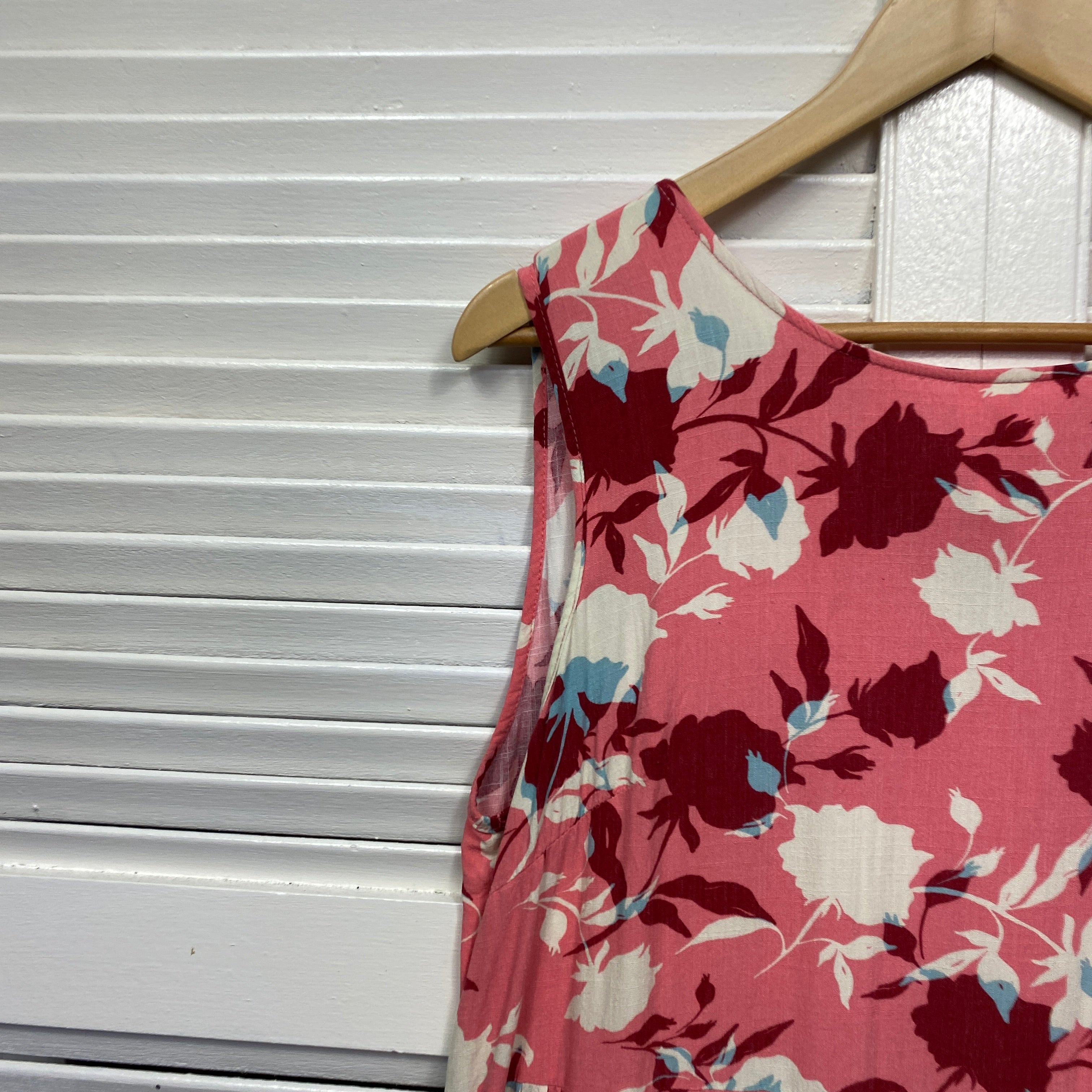 Ava & Mia Dress Size 14 Sleeveless Pink Floral Rayon - Image 3