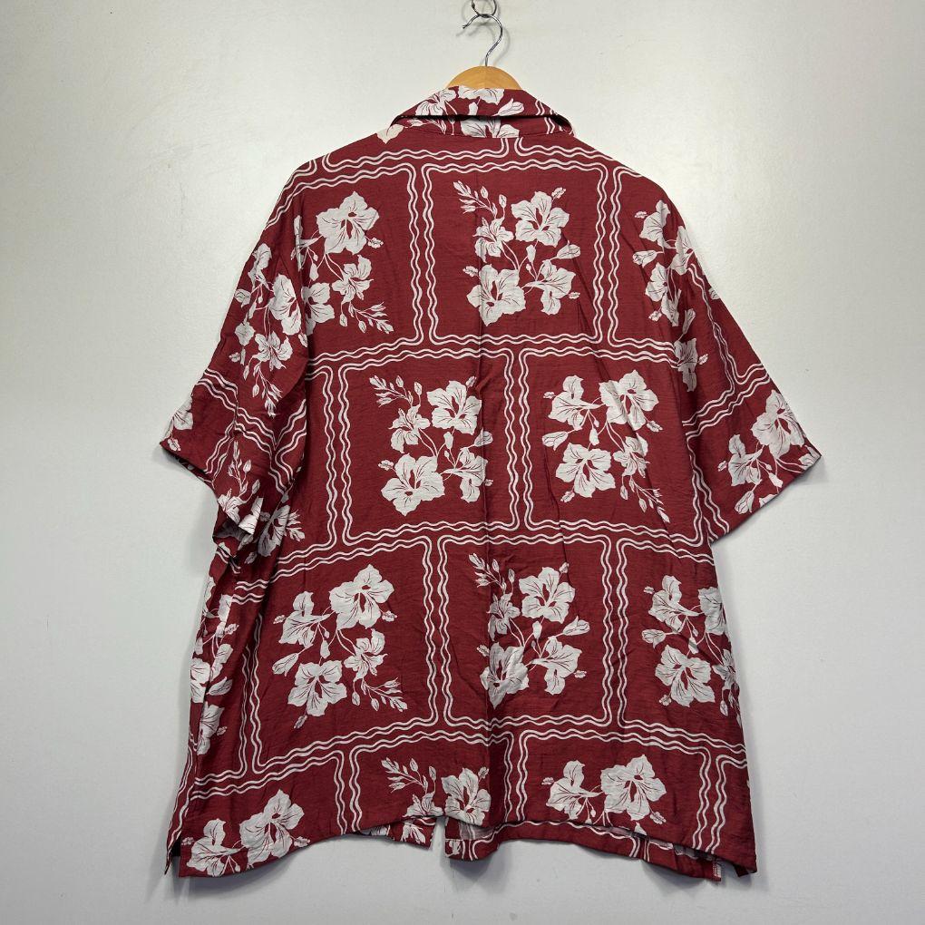 Avella Red Floral Print Short Sleeve Shirt - Size 18 - Image 5