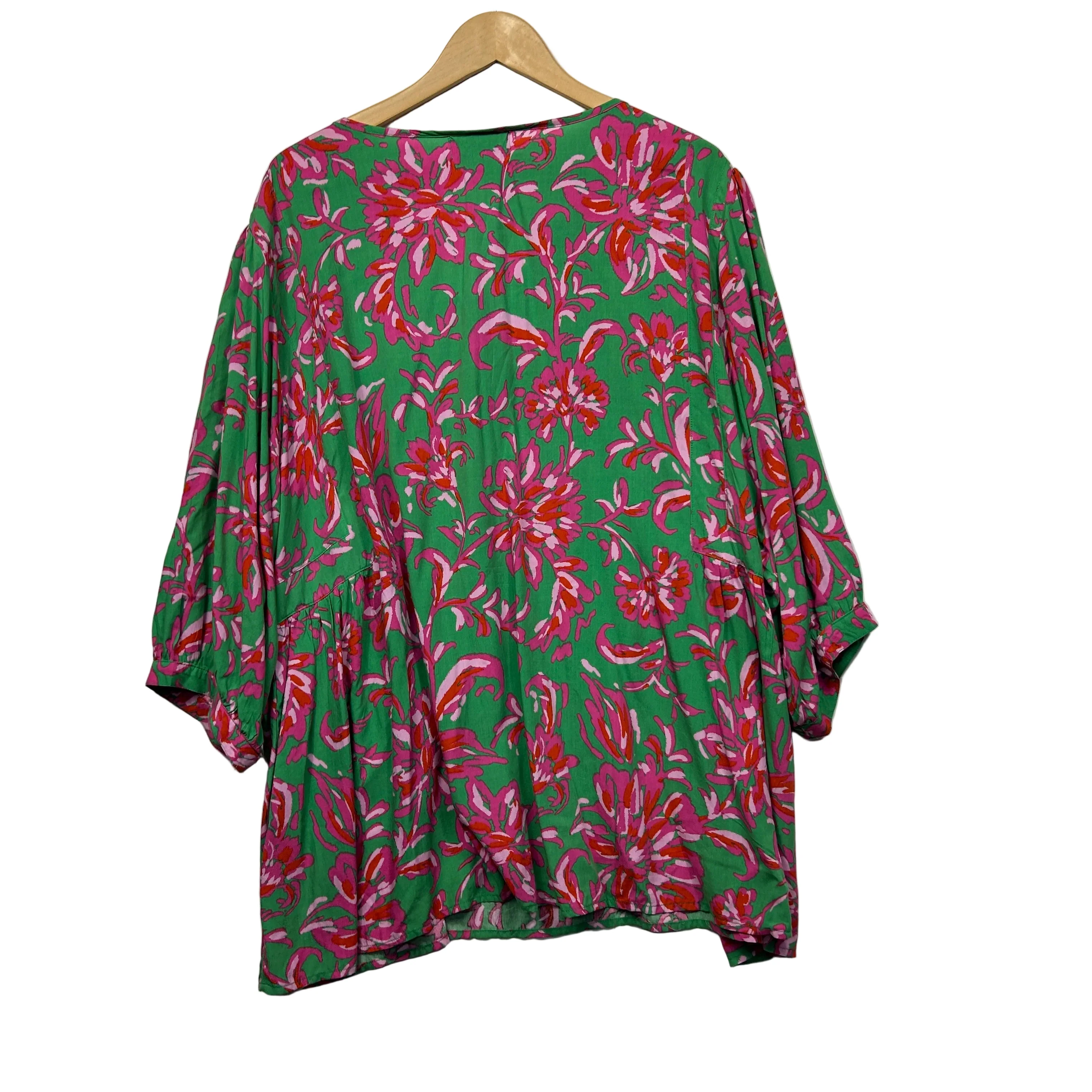 Bee Madison Floral Pink Green Top - Size - 20 - Image 2