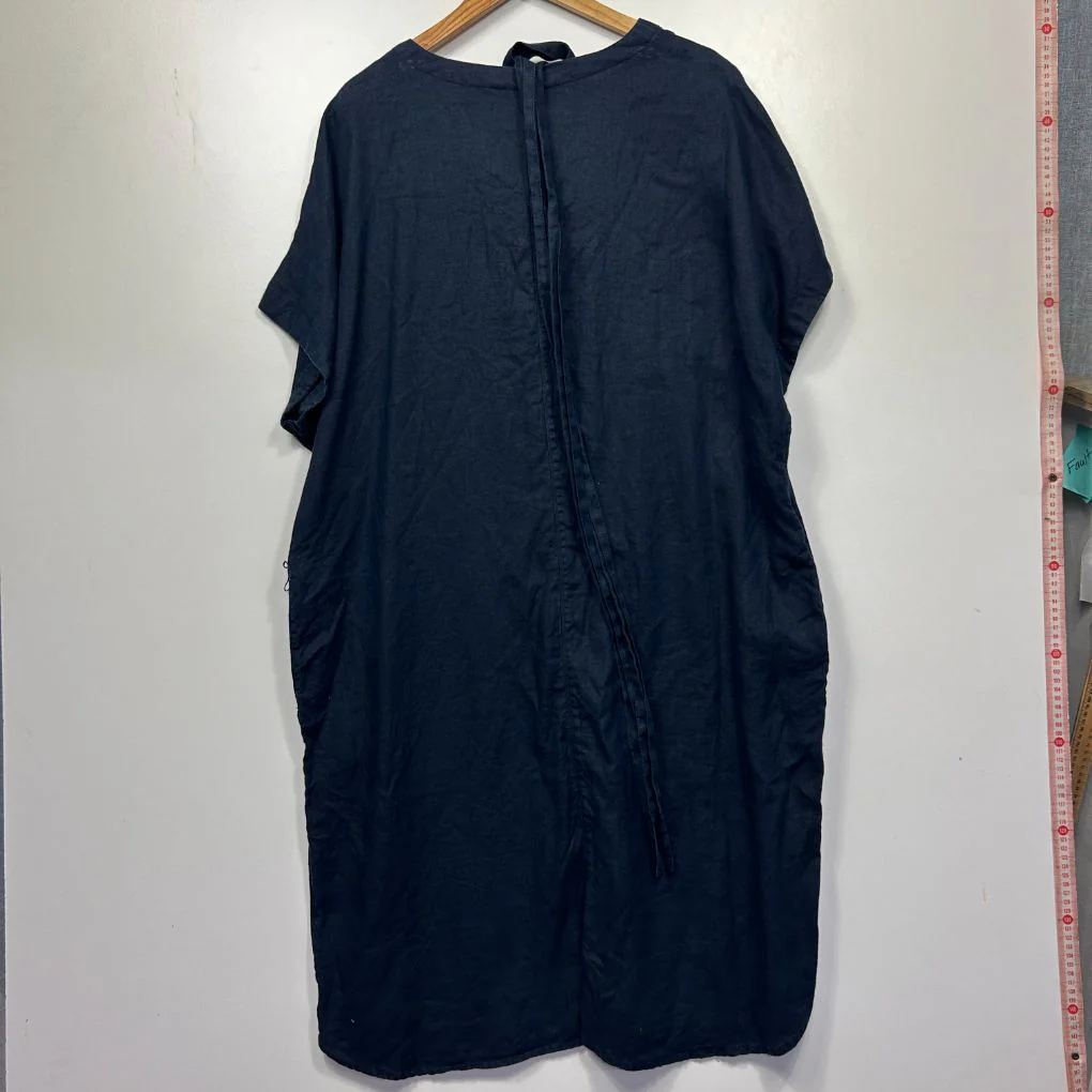 Belle Curve Navy Linen Dress - Size 18 - Image 3