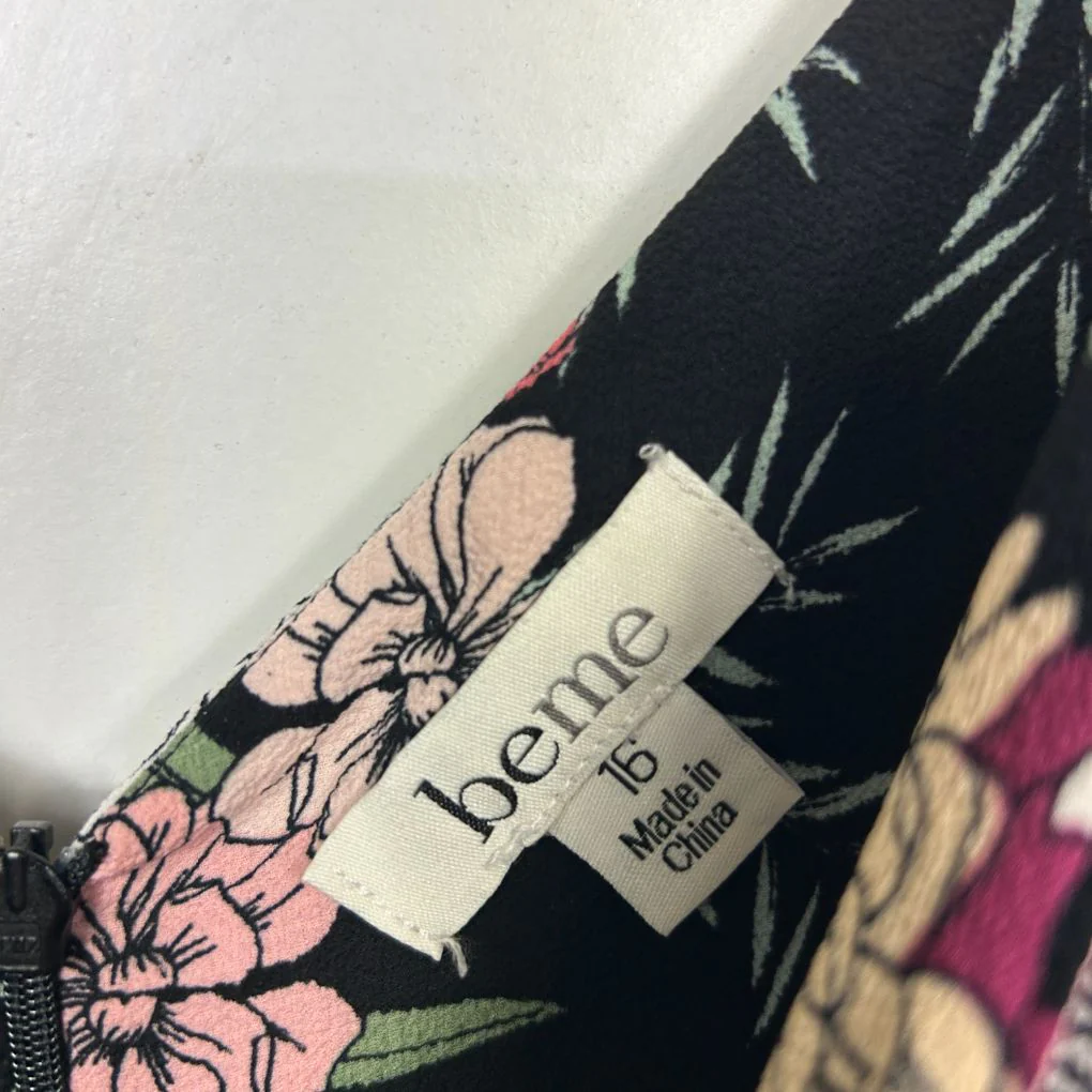 Beme Black Floral Jumpsuit - Size 16 - Image 7