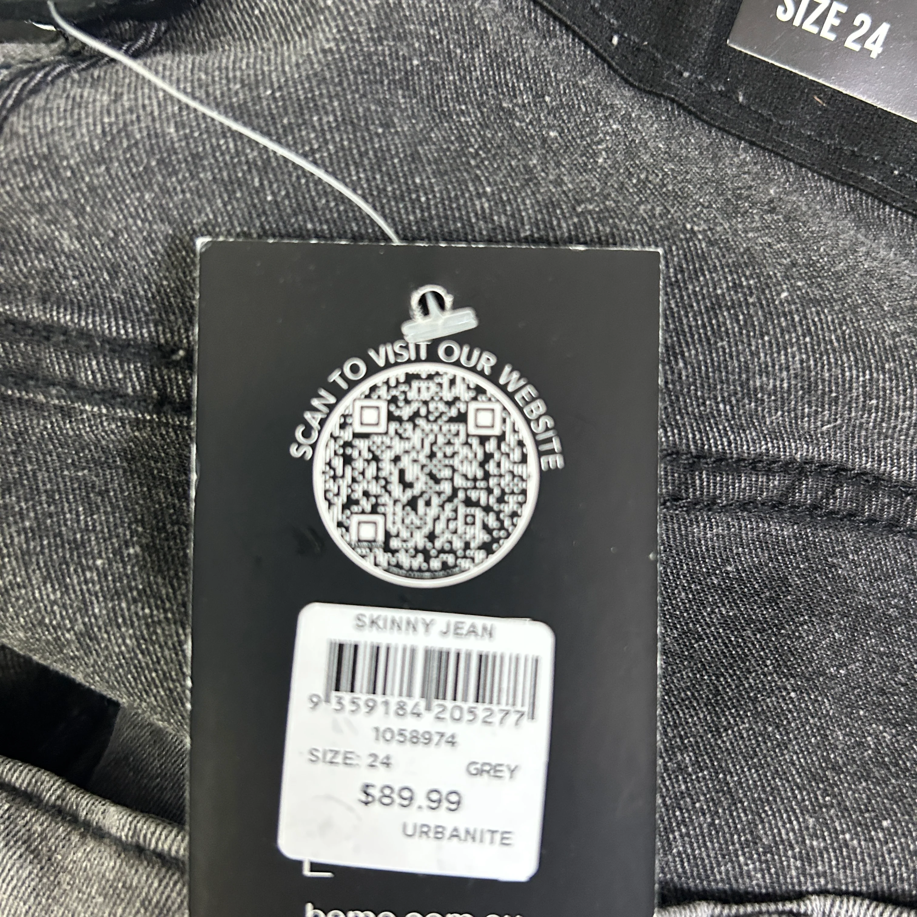 Beme Grey Skinny Regular Denim Jean - Size 24 - Image 3