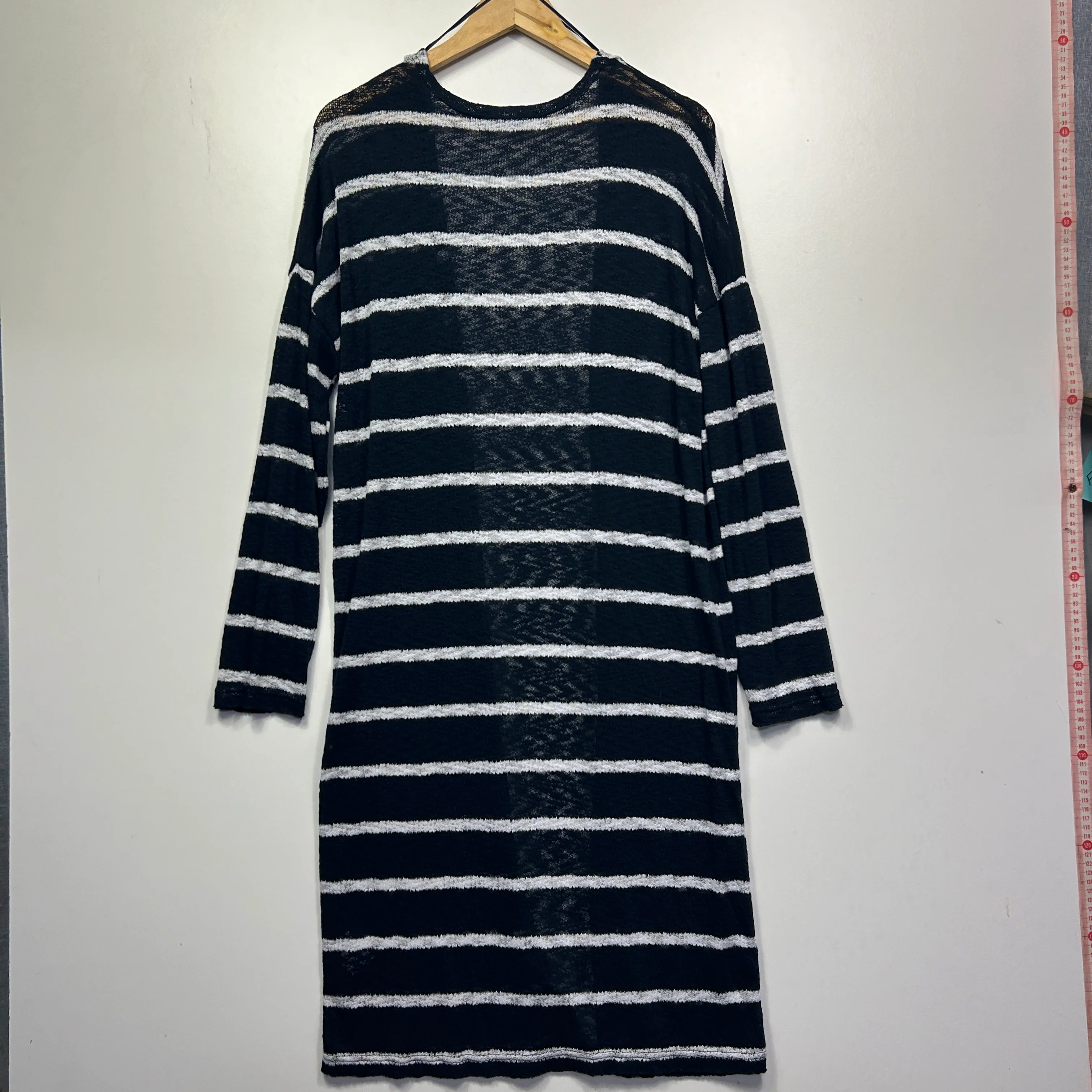 Betty Basics Black Striped Longline Cardigan - Size XL - Image 5