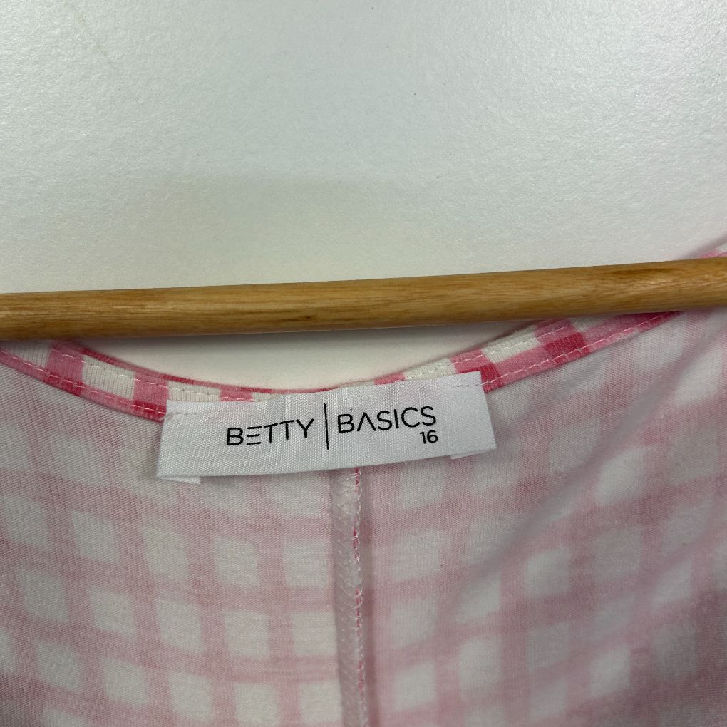 Betty Basics Pink Gingham Cotton Dress - Size 16 - Image 2
