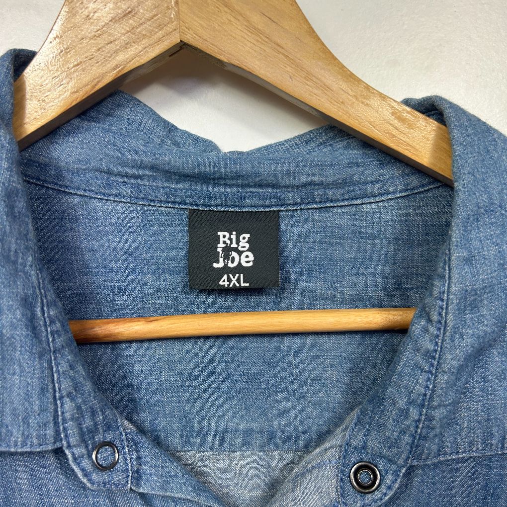 Big Joe Blue Denim Shirt - Size 4XL - Image 2
