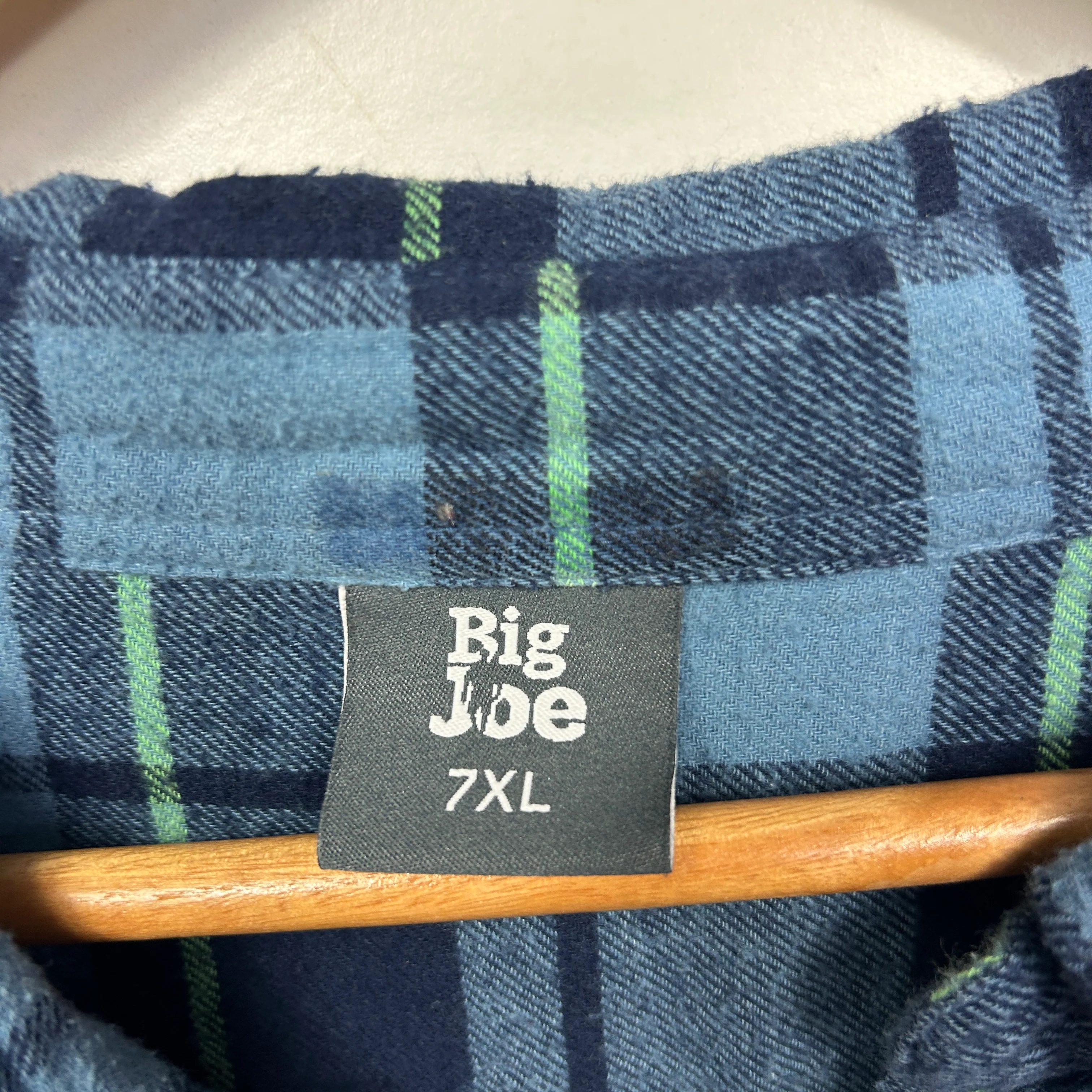 Big Joe Blue Plaid Long Sleeve Shirt - Size 7XL - Image 3