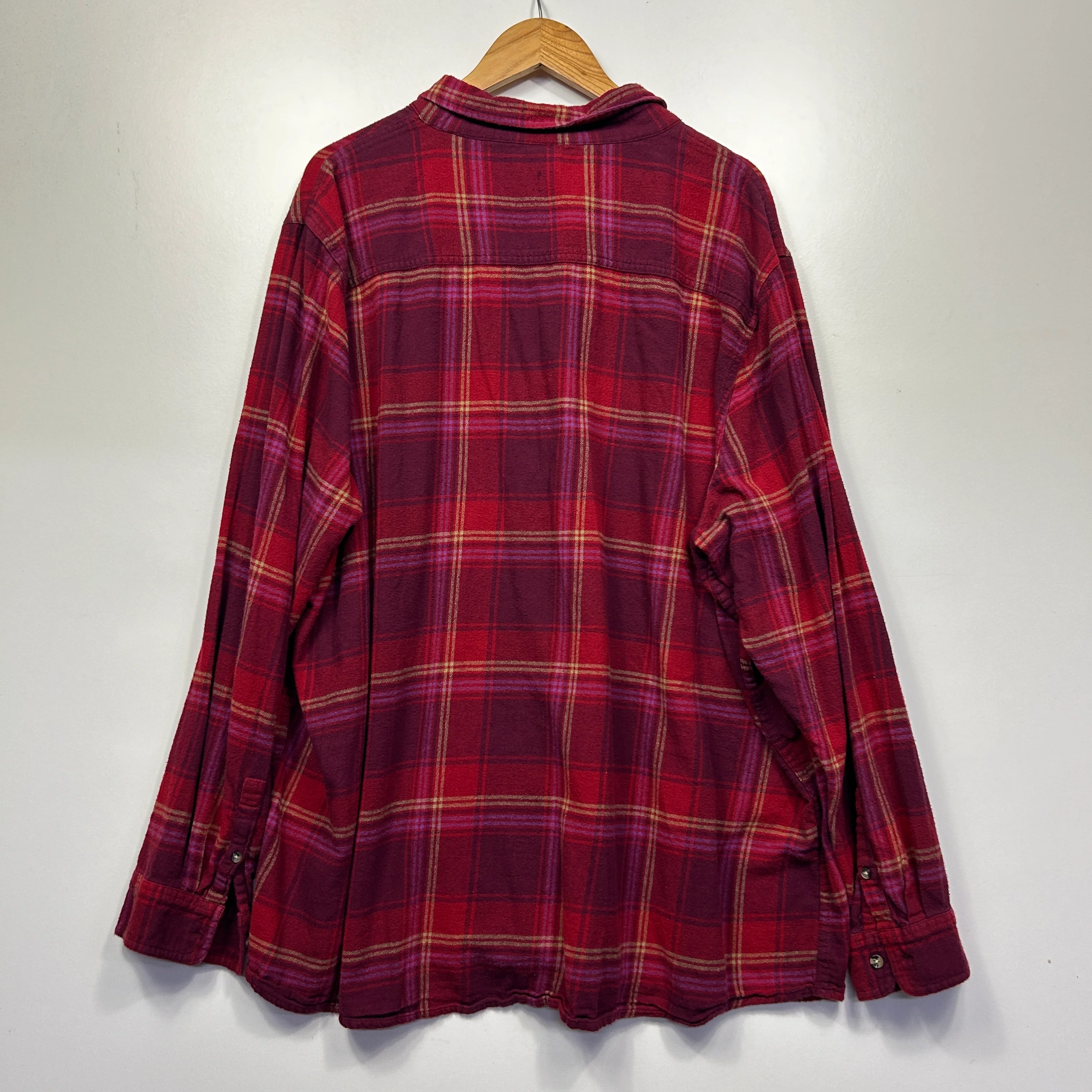 Big Joe Red Plaid Long Sleeve Shirt - Size 7XL - Image 2