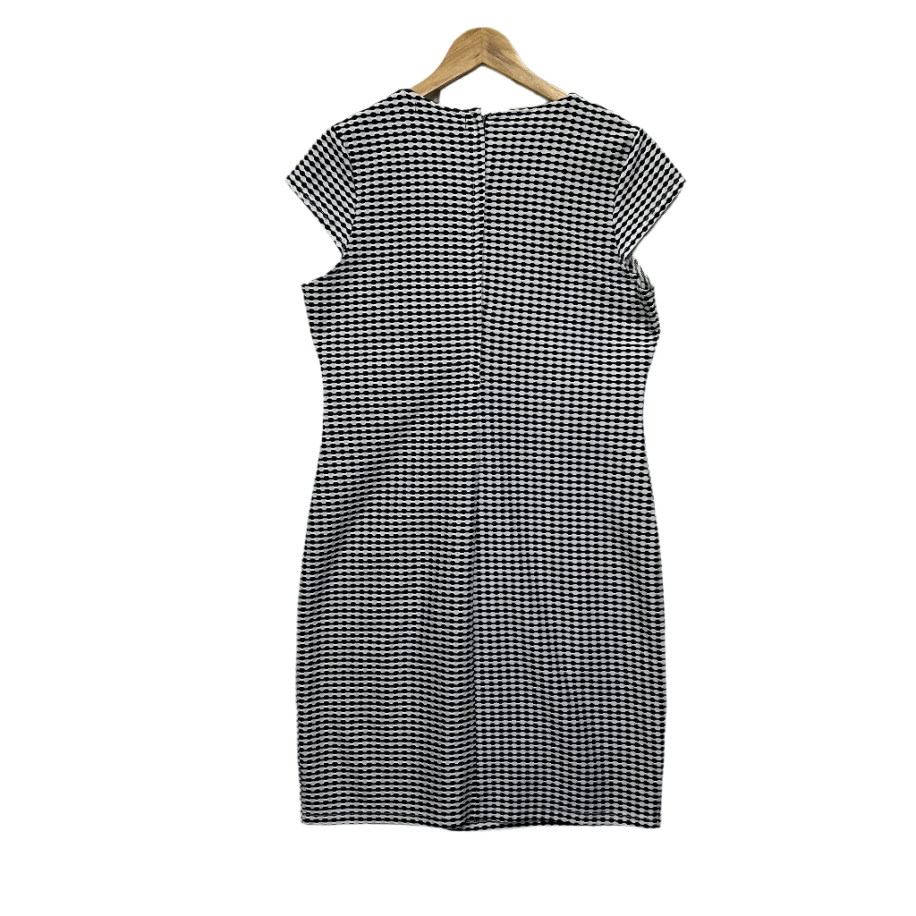 Bird by Design Birdsnest Dress Size 14 Cap Sleeve Black White - Image 2