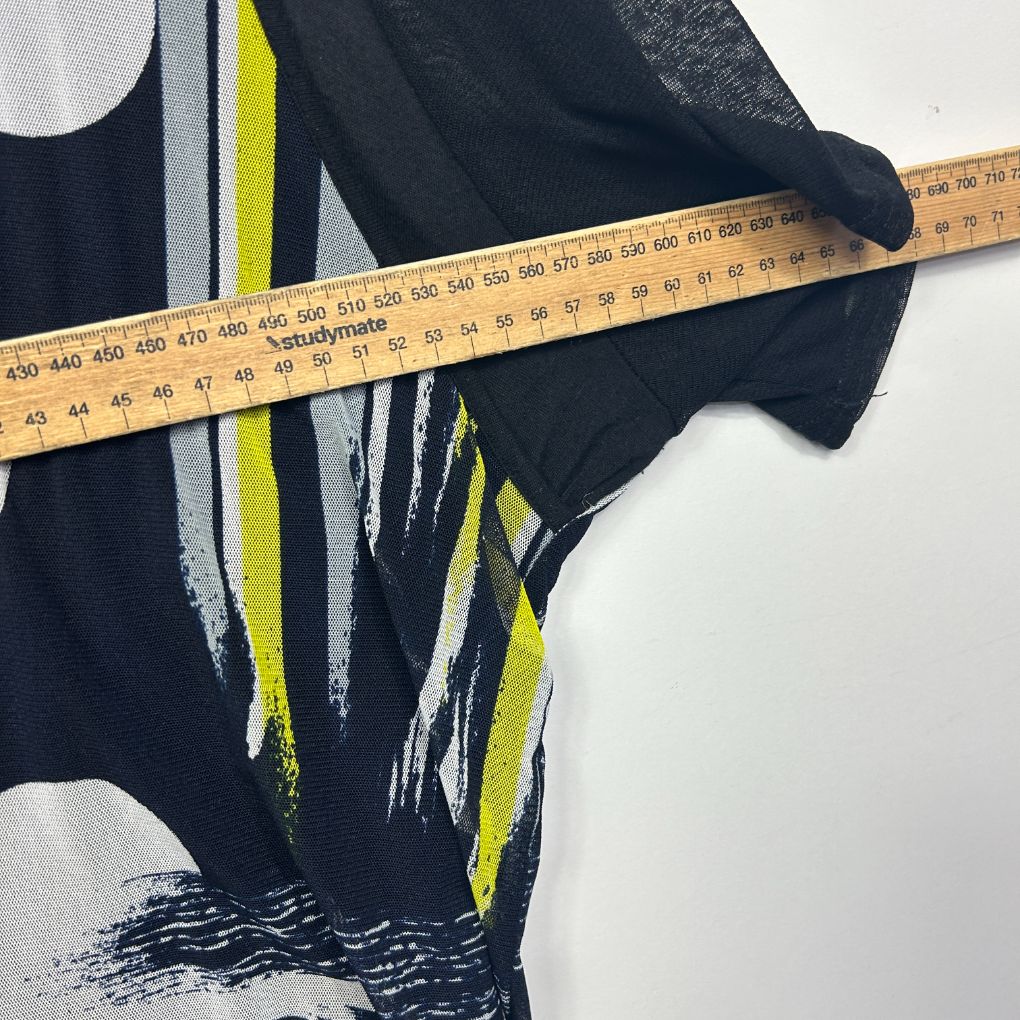 Black Abstract Print Top - Size 16/18 - Image 3