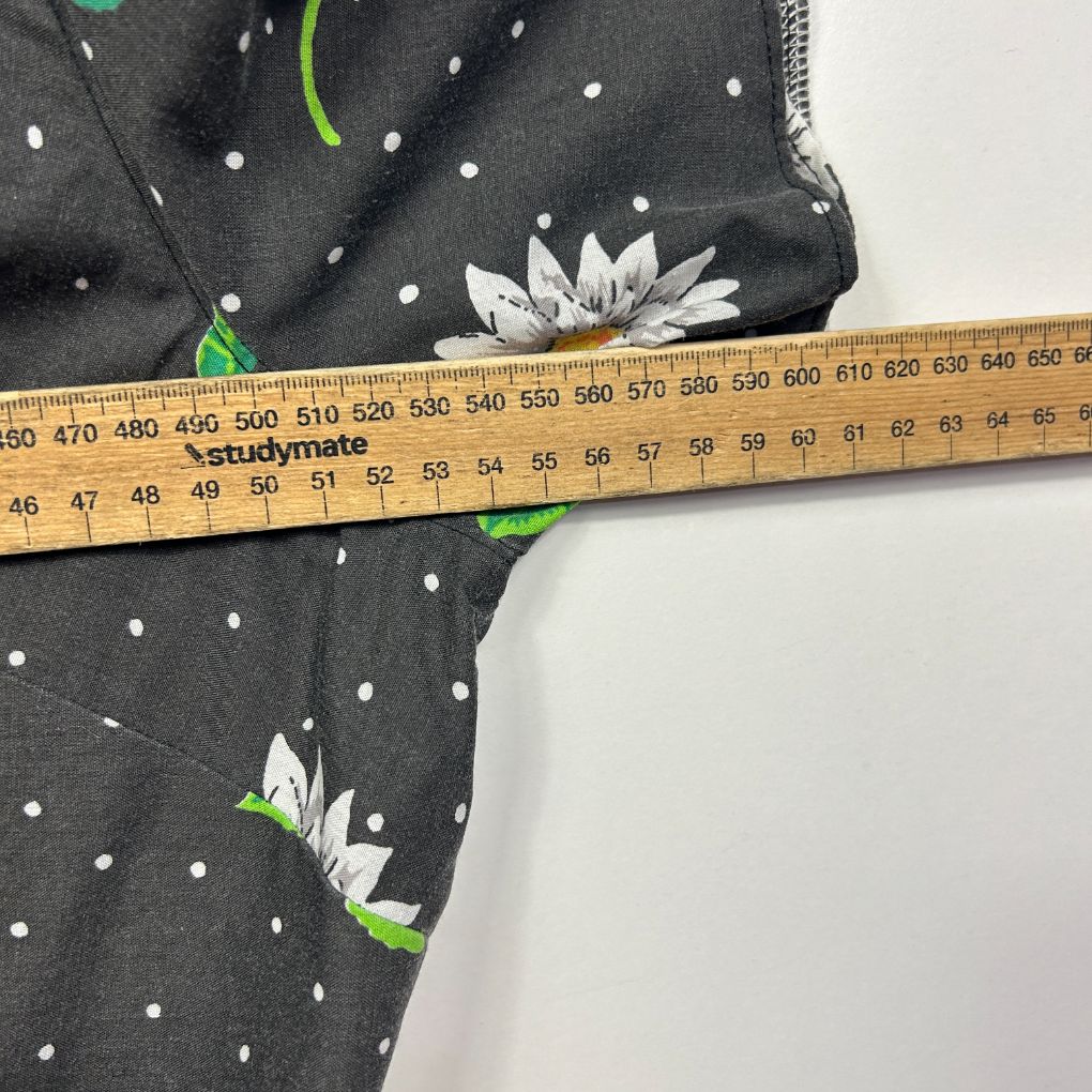 Handmade Black Daisy Floral Dress - Size 16/18 - Image 3