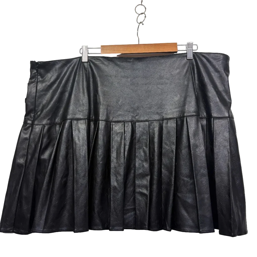 Black Friday Black Faux Leather Pleated Skirt - Size 24 - Image 2