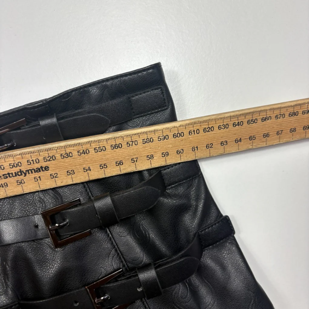 Black Friday Black Faux Leather Pleated Skirt - Size 24 - Image 6