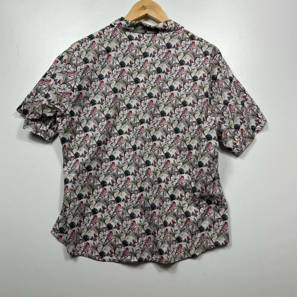 Black Pepper Bird Print Cotton Shirt - Size 14 - Image 2