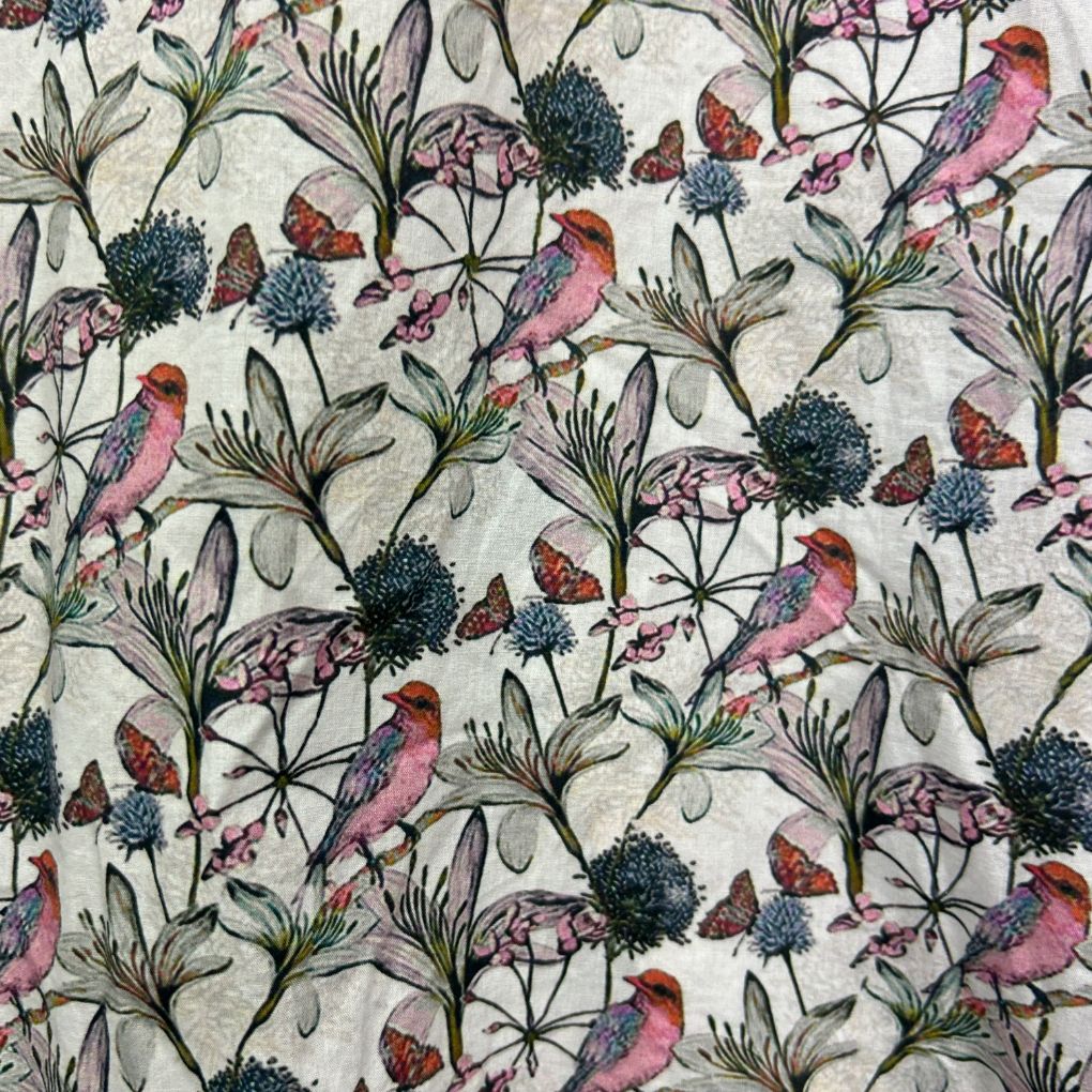 Black Pepper Bird Print Cotton Shirt - Size 14 - Image 4
