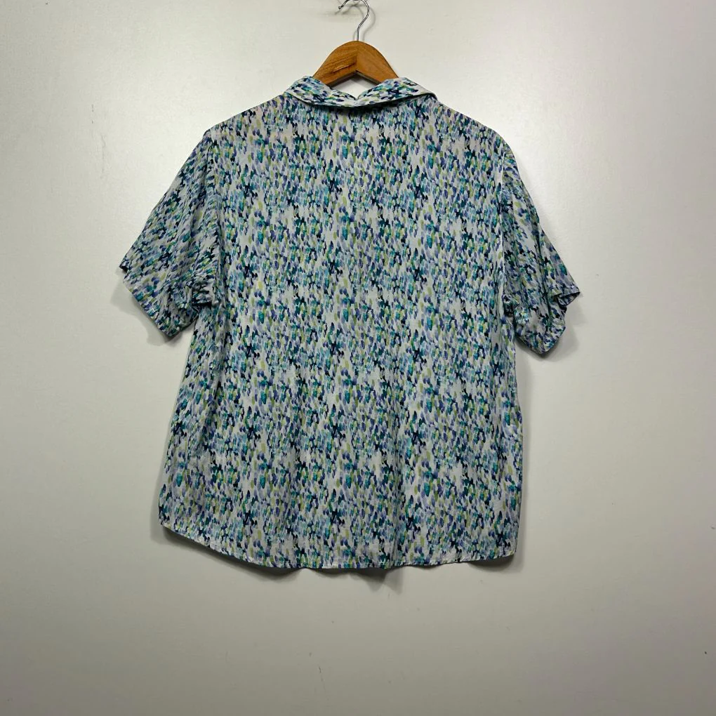 Black Pepper Blue Cotton Shirt - Size 14 - Image 2