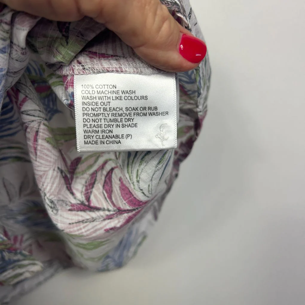 Black Pepper Multicoloured Cotton Leaf Print Shirt - Size 14 - Image 3