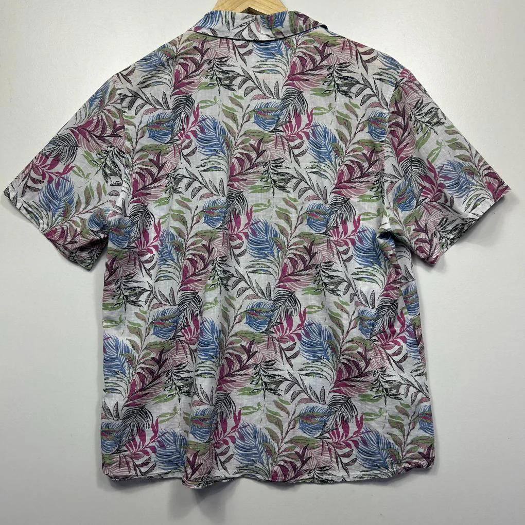 Black Pepper Multicoloured Cotton Leaf Print Shirt - Size 14 - Image 4