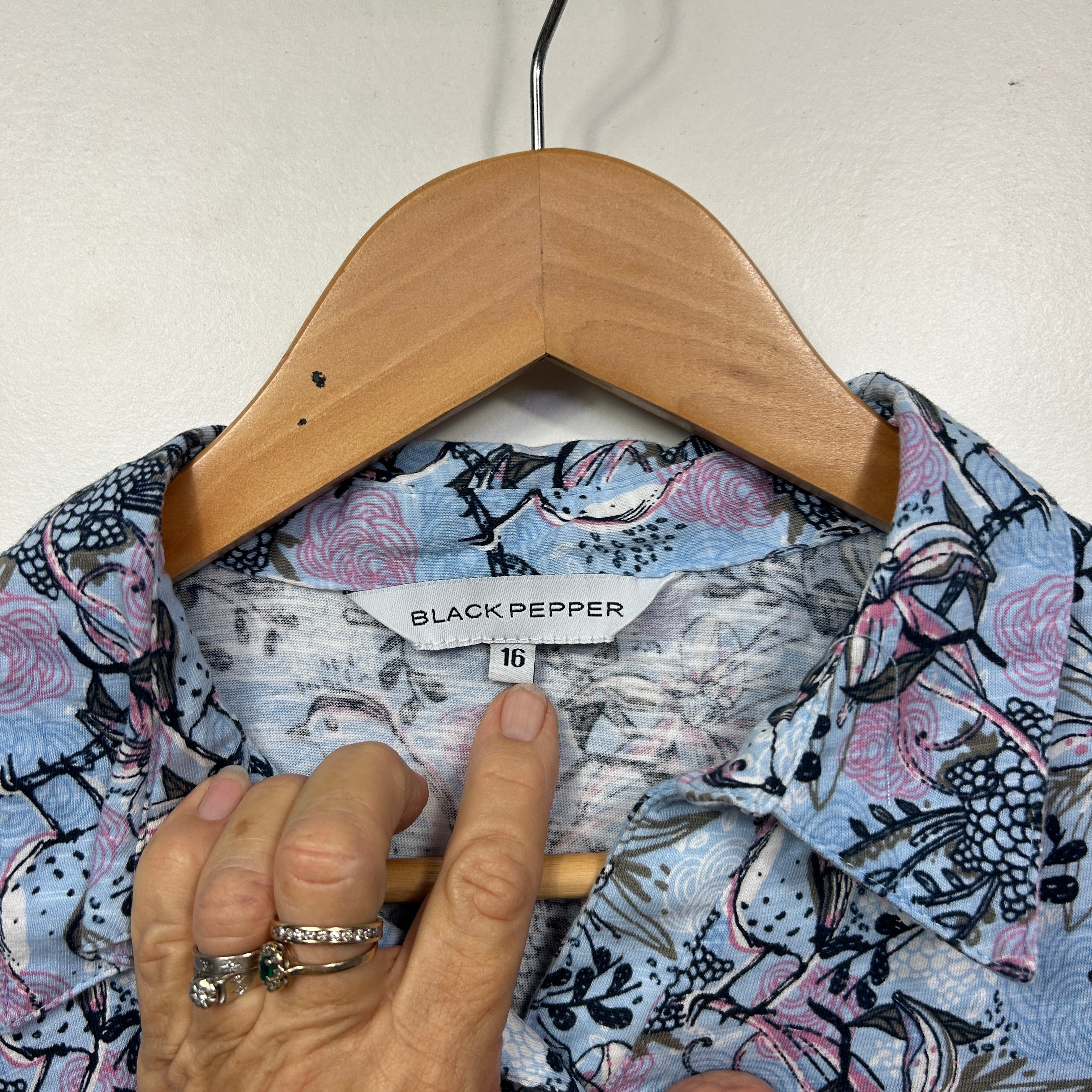 Black Pepper Multicoloured Collared Shirt - Size 16 - Image 3