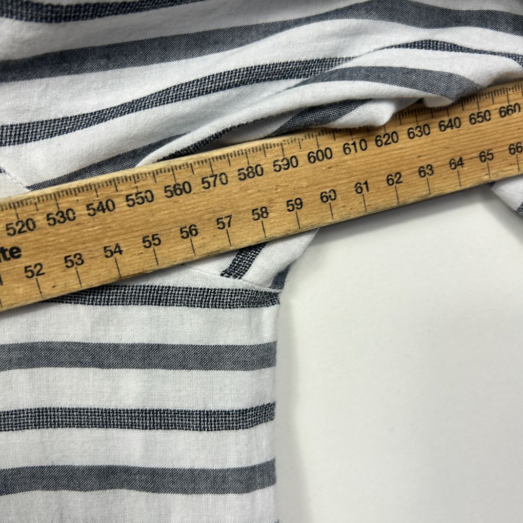 Black Pepper Grey Cotton Stripe Top - Size 16 - Image 6
