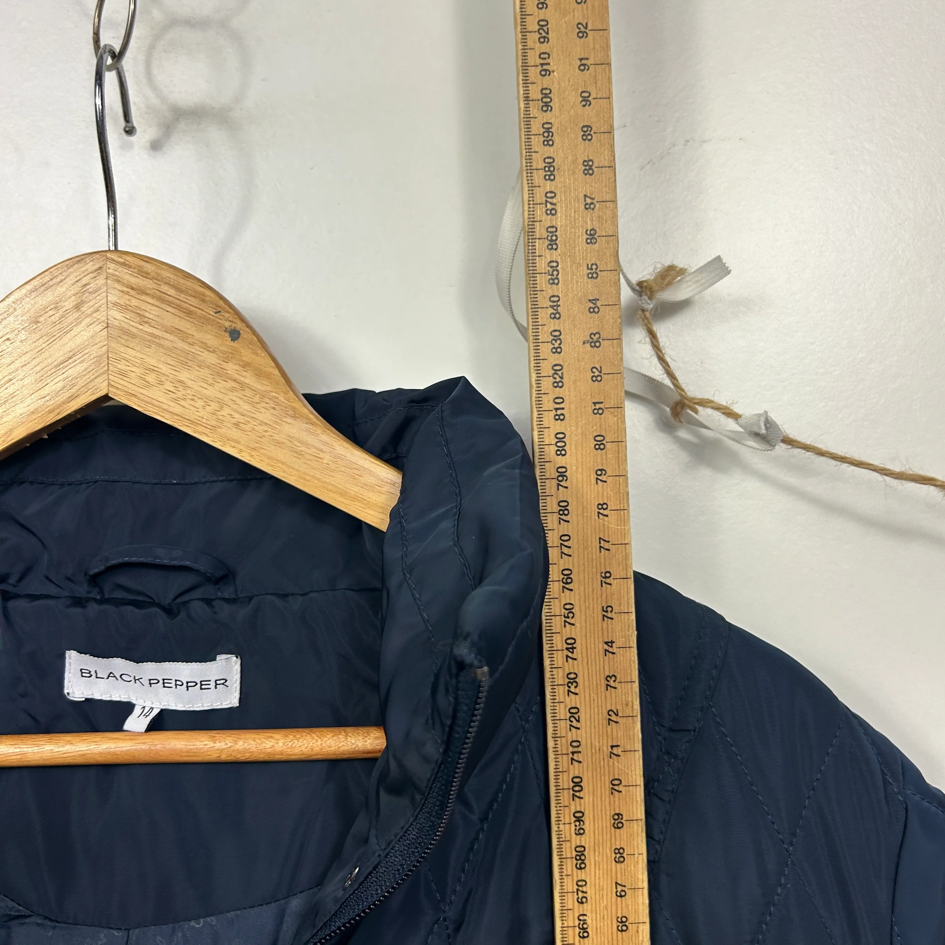 Black Pepper Navy Quilted Jacket - Size 14 - Image 7