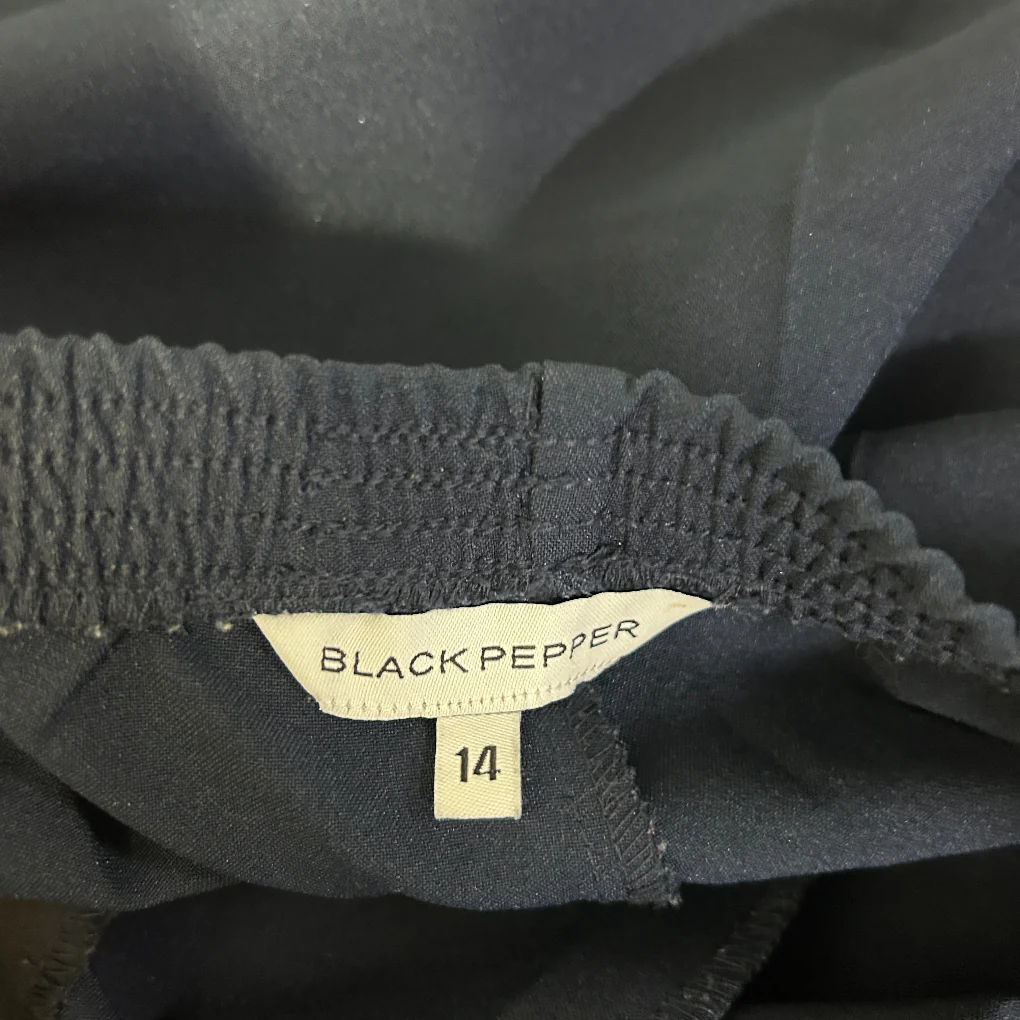 Black Pepper Navy Straight Leg Pants - Size 14 - Image 2