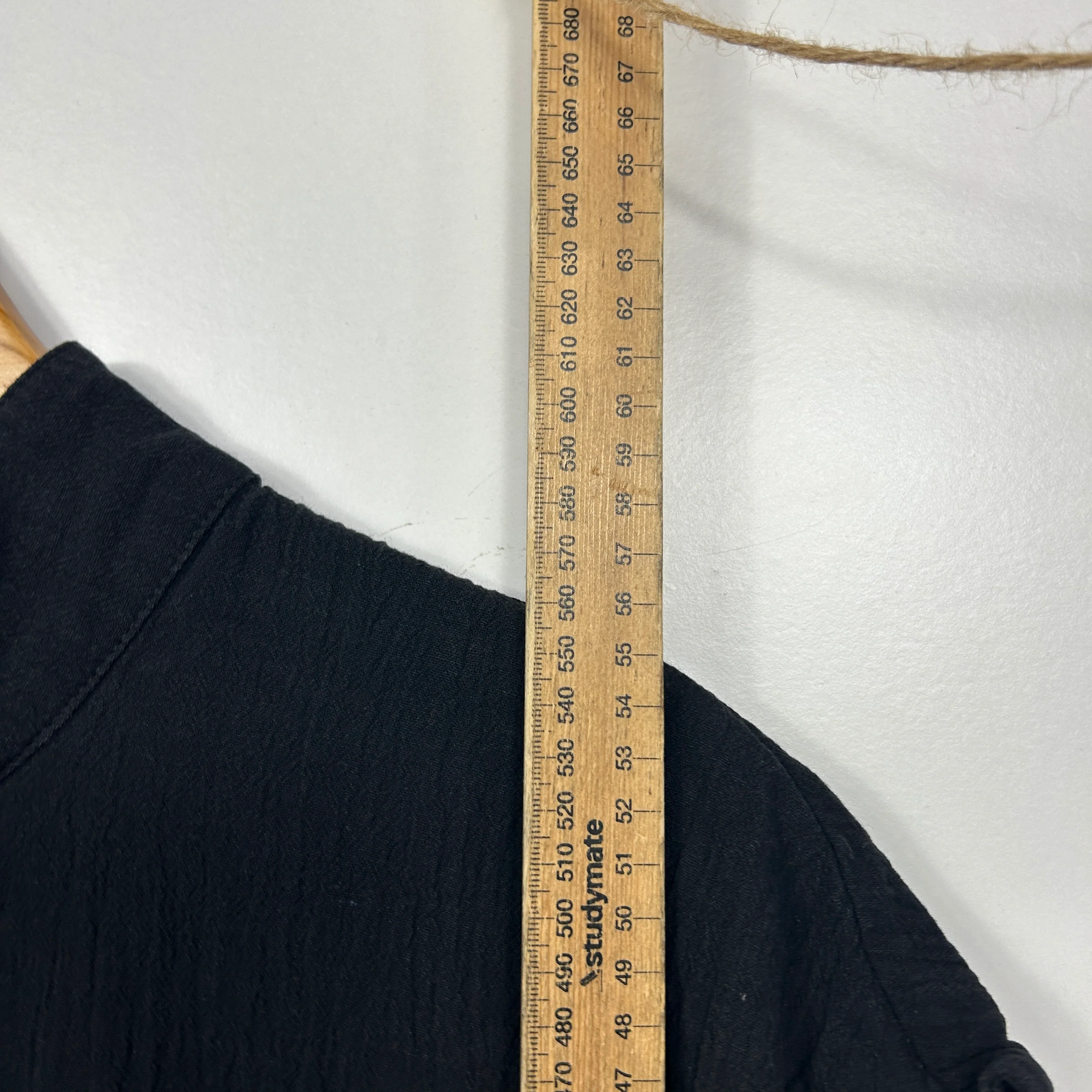 Black Textured Short Sleeve Top - Size 12/14 - Image 6