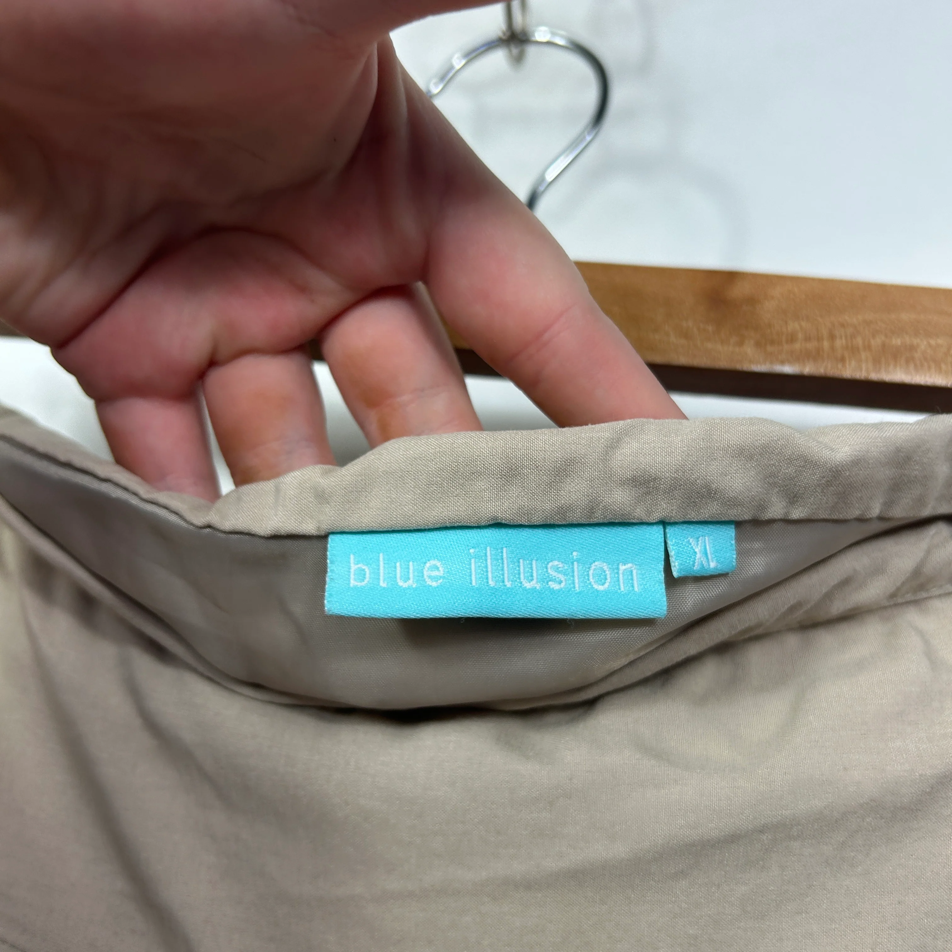 Blue Illusion Taupe A-Line Skirt with Decorative Stitching - Size XL - Image 2