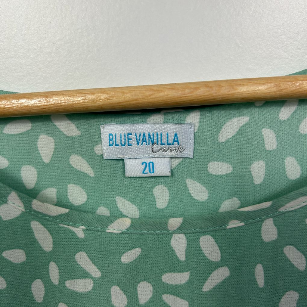 Blue Vanilla Curve Green Spot Print Dress - Size 20 - Image 2