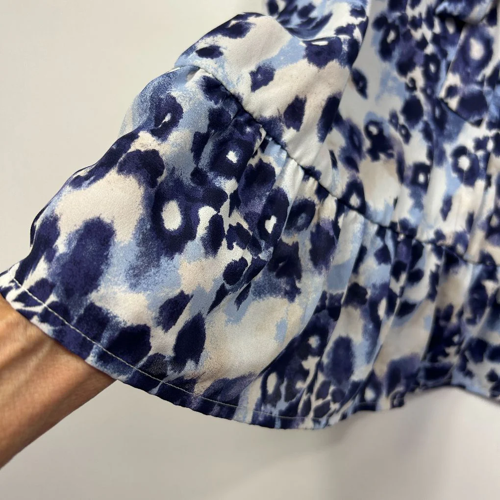 Target Blue White Floral Peplum Top - Size 20 - Image 6