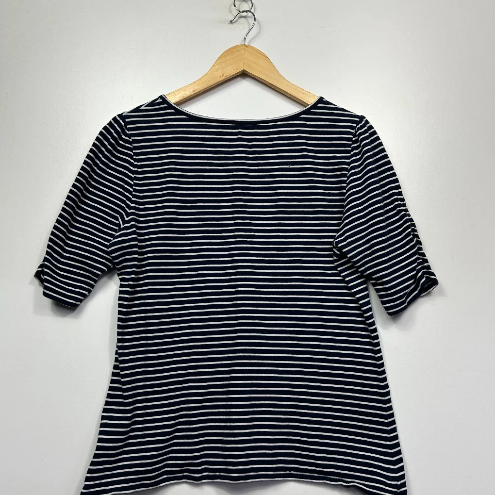 Boden Navy Striped T-shirt - Size 14 - Image 2