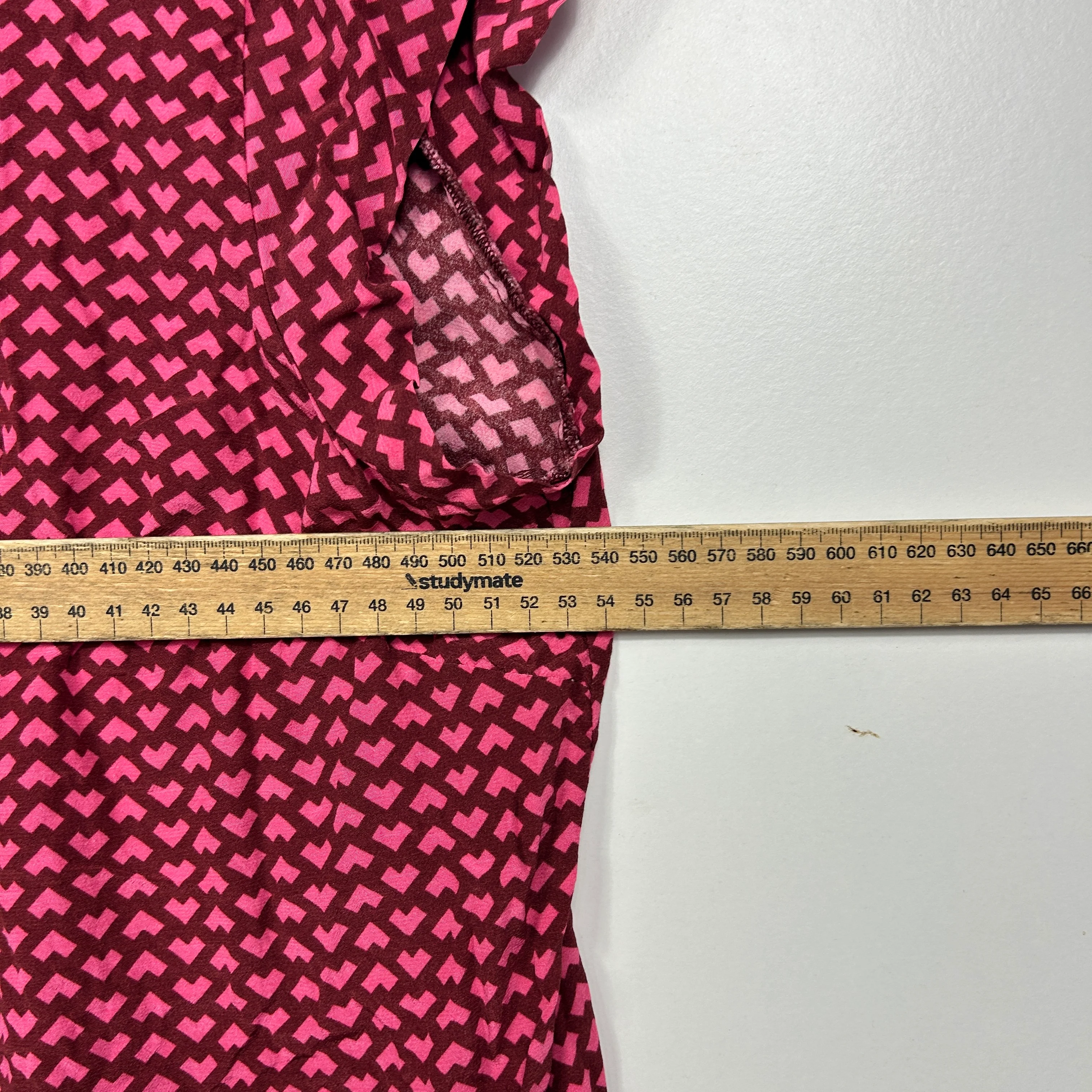 Boden Pink Geometric Print Top - Size 16 - Image 5