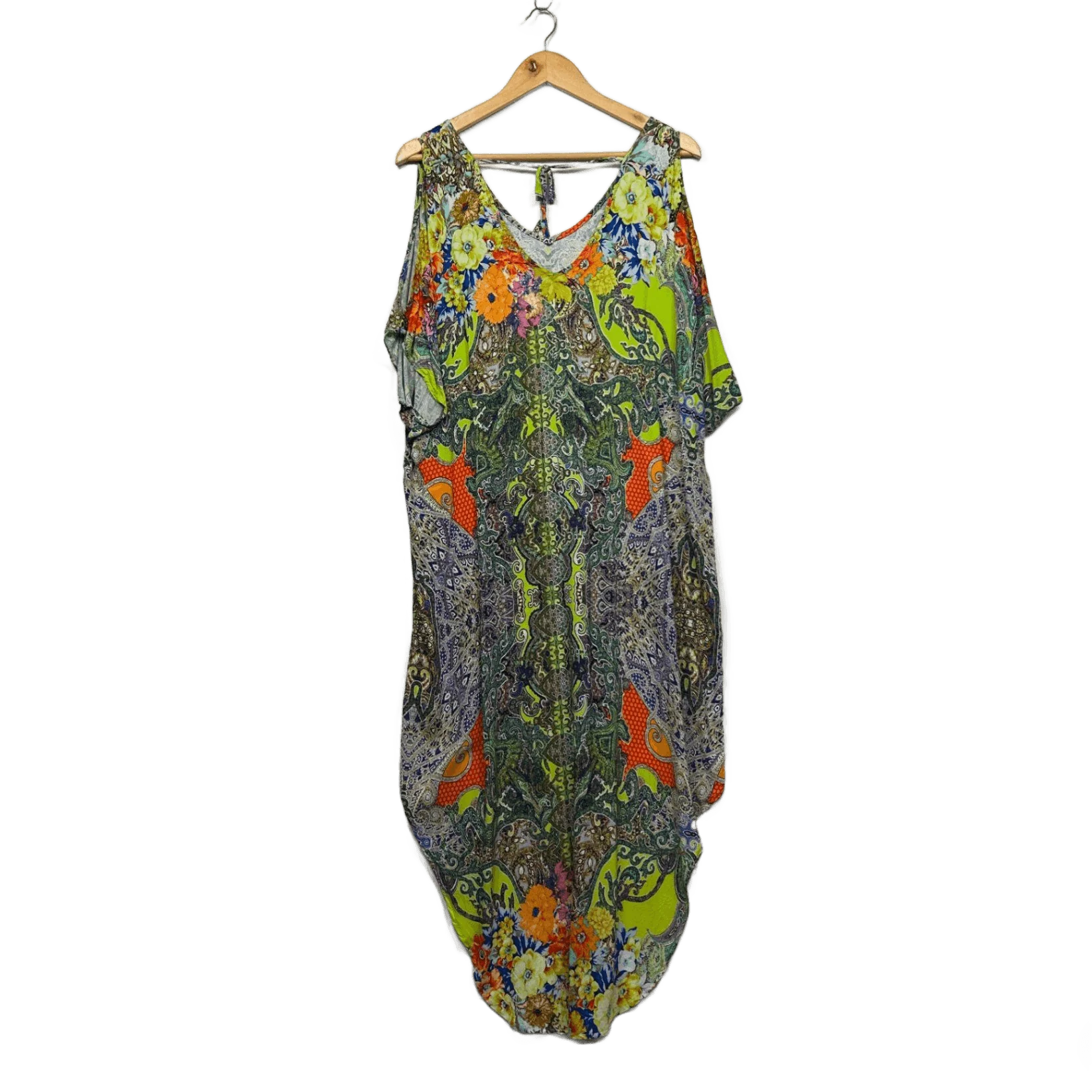 Boho Australia Multicoloured Maxi Kaftan Bohemian Dress Size 12 14 - Image 2