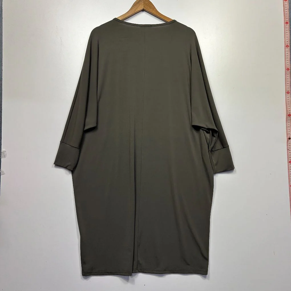 Boho Bird Khaki Batwing Dress - Size 18 - Image 4