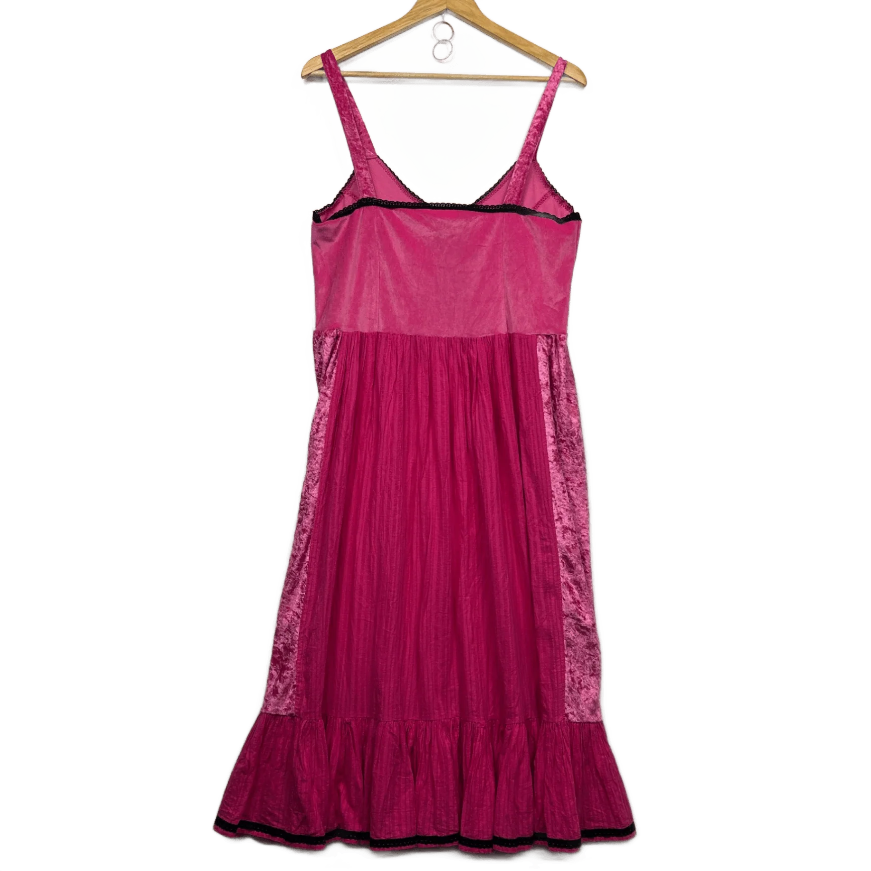Boho Y2K Pink Velvet Panel Maxi Dress Size 16 - 18 Fairycore Whimsigoth Festival - Image 2