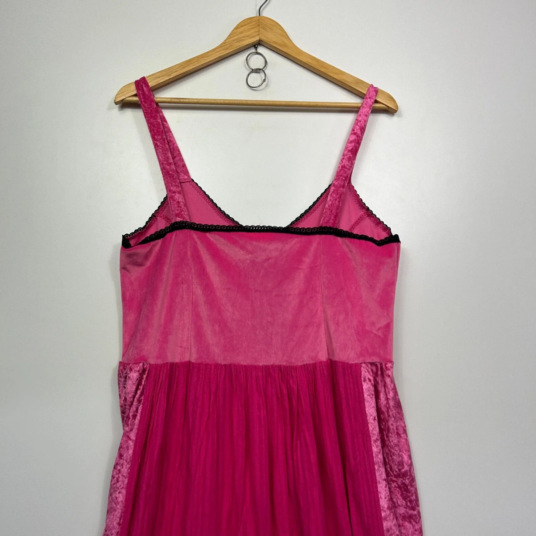 Boho Y2K Pink Velvet Panel Maxi Dress Size 16 - 18 Fairycore Whimsigoth Festival - Image 5