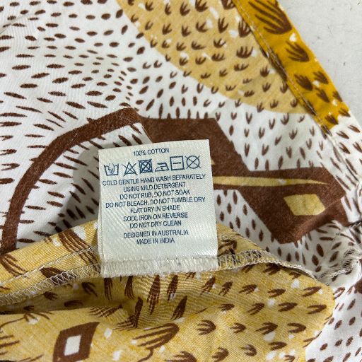 Boom Shankar Mustard African Print Cotton A-line Skirt - Size 12 - Image 4