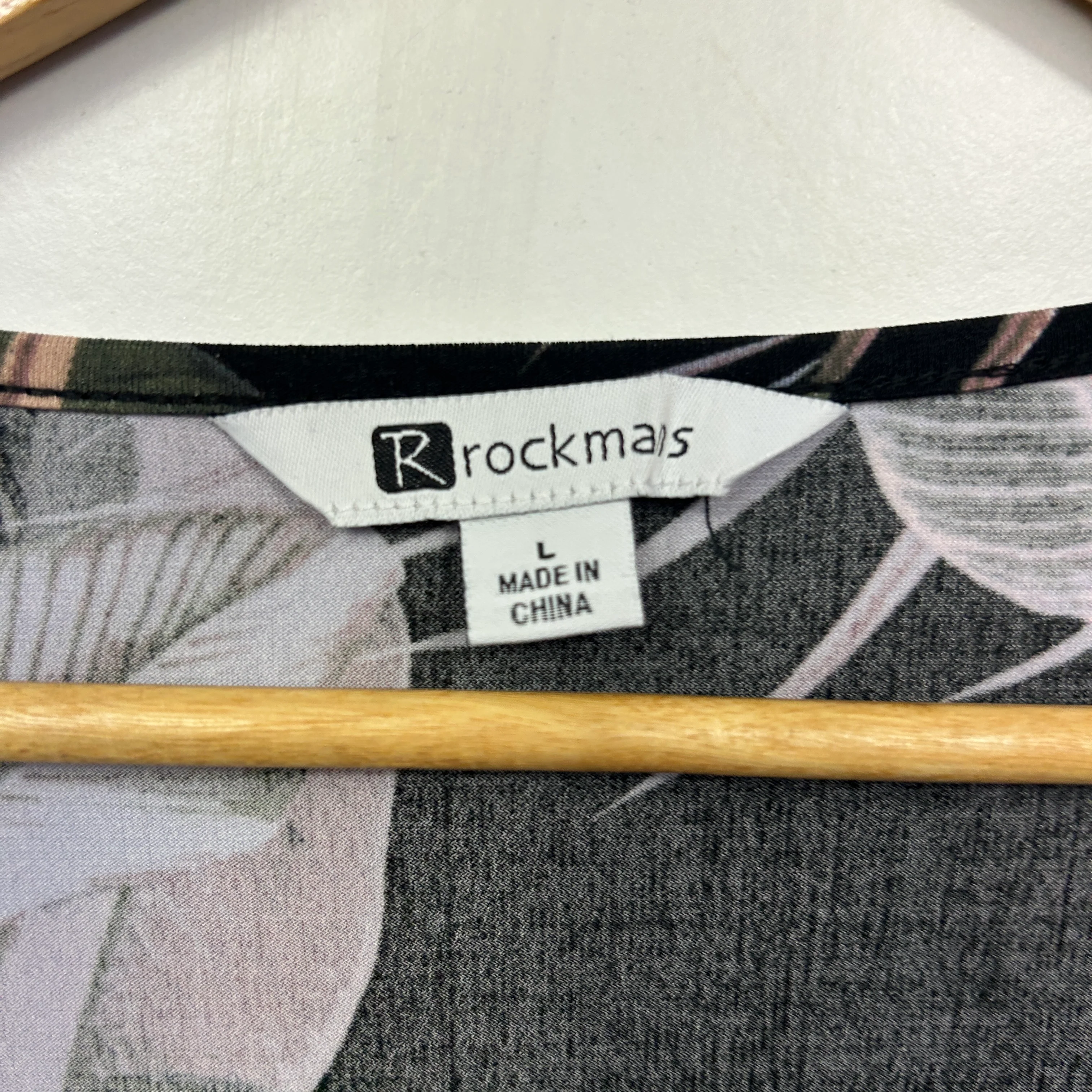 Rockmans Multicoloured Cotton Palm Print Top - Size L - Image 2