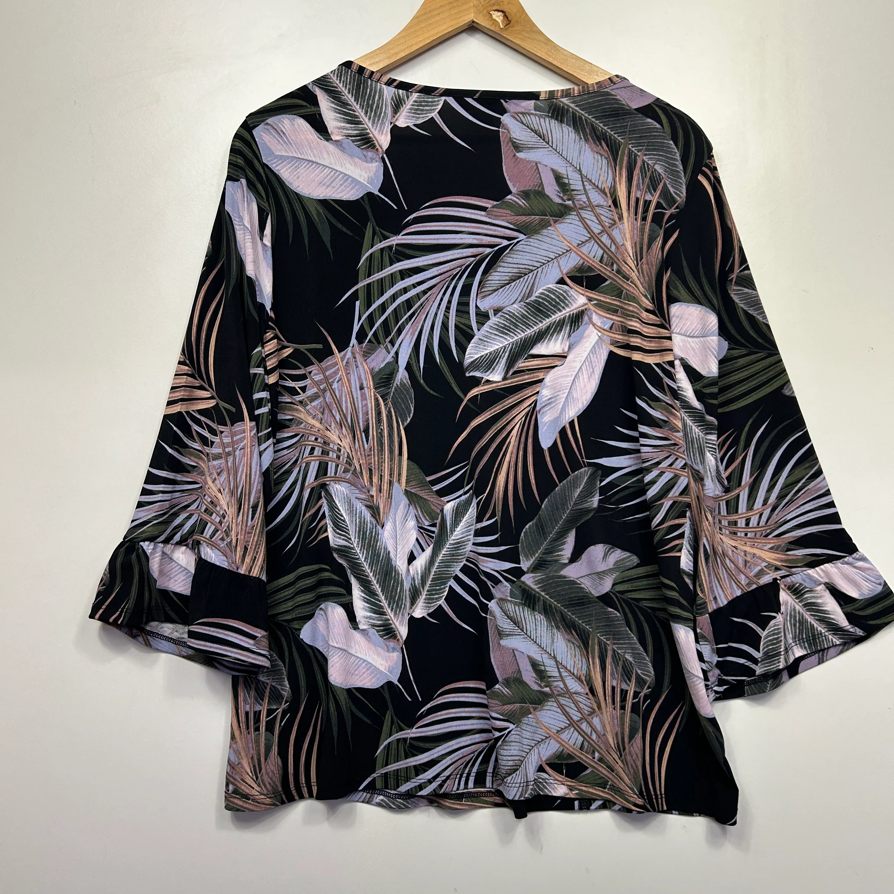 Rockmans Multicoloured Cotton Palm Print Top - Size L - Image 5