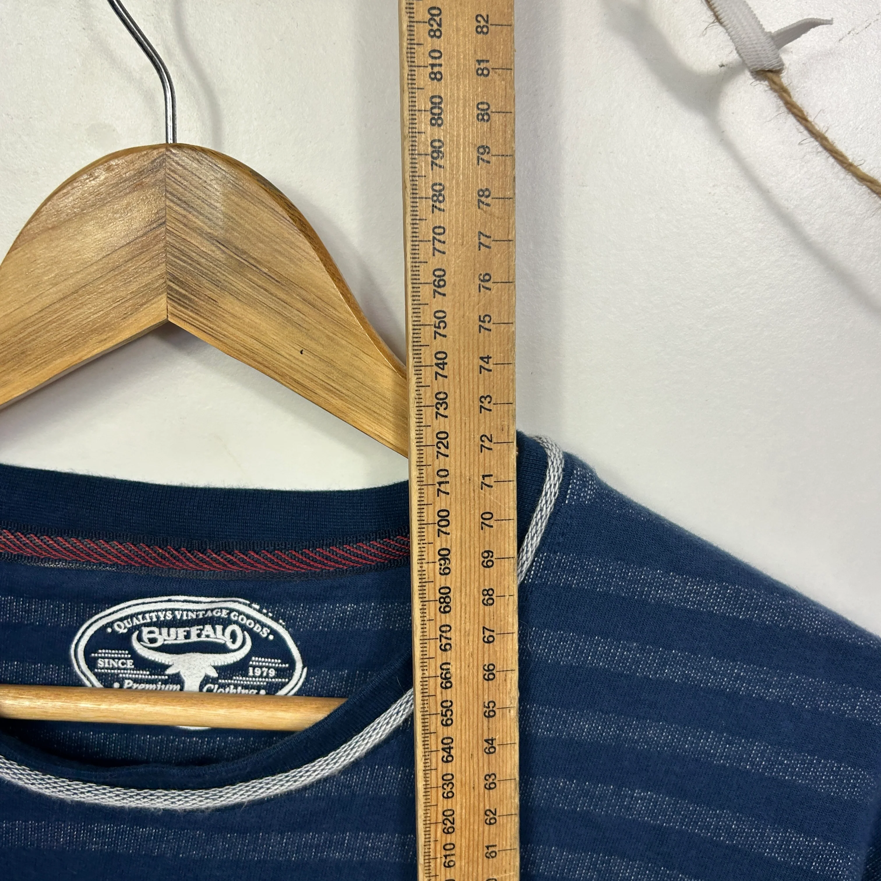 Buffalo Navy Cotton Long Sleeve Top - Size XXL - Image 4