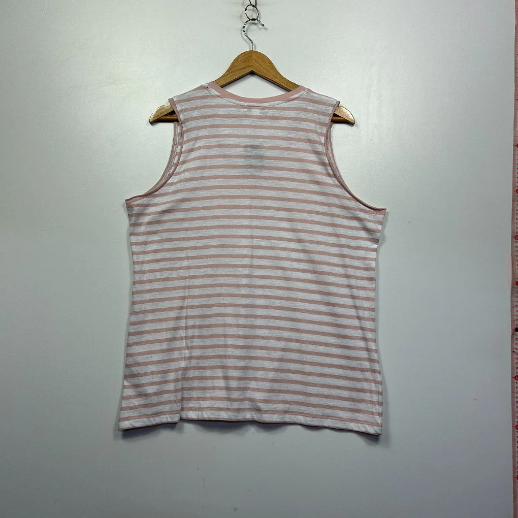 Capture Pink Cotton Stripe Sleeveless Top - Size 18 - Image 5