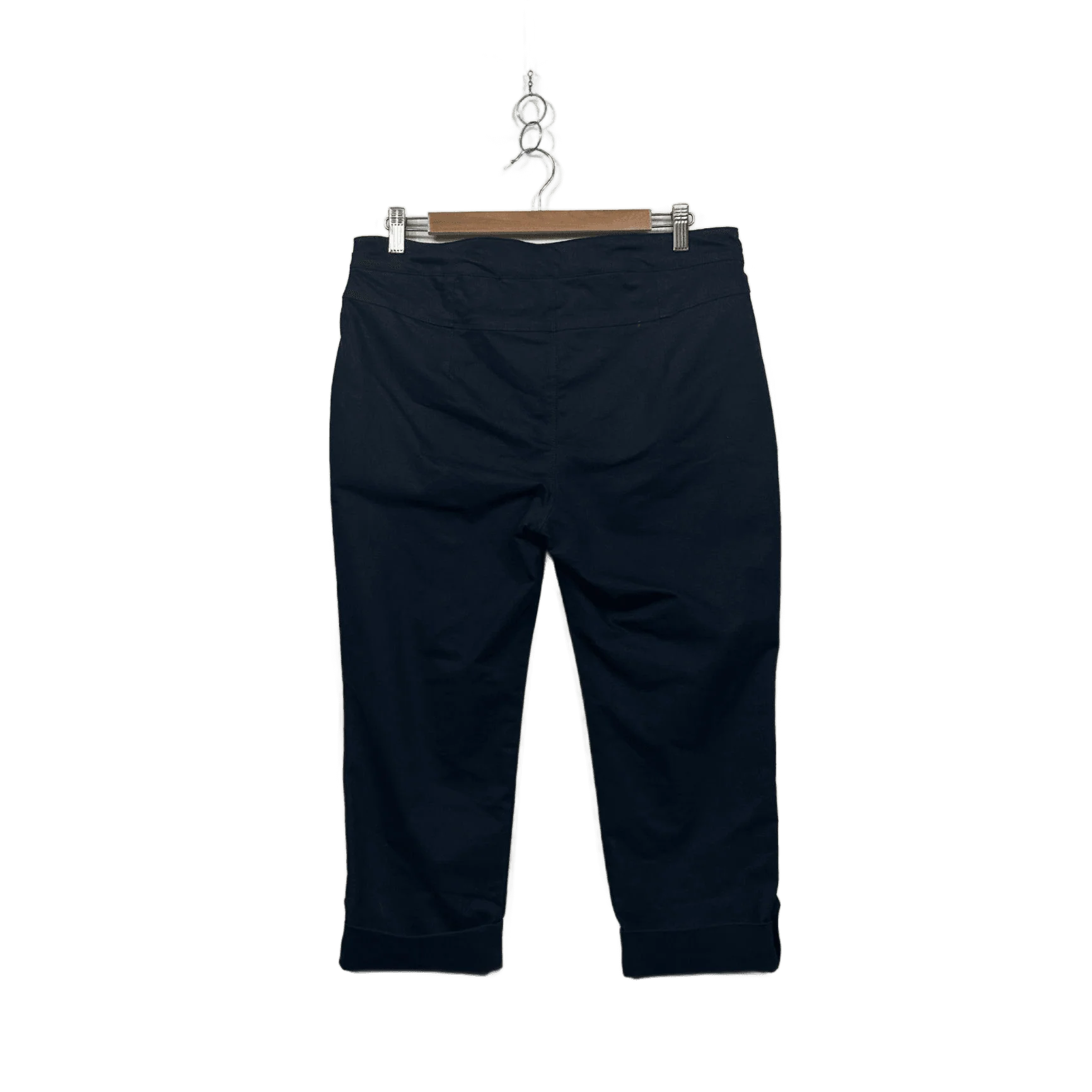 Capture Womens Navy Blue Cropped Chino Trousers Size 14 - Image 2