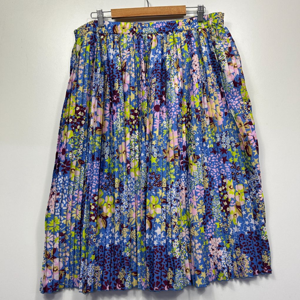 Kholo Blue Floral Pleated Dress - Size 18/20/K4 - Image 2